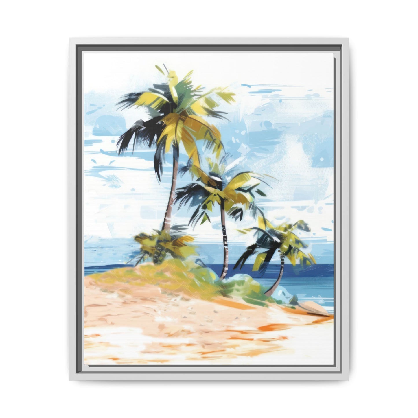 Tropical Retreat Framed Matte Canvas Art - Multiple Frame Colors & Size Options