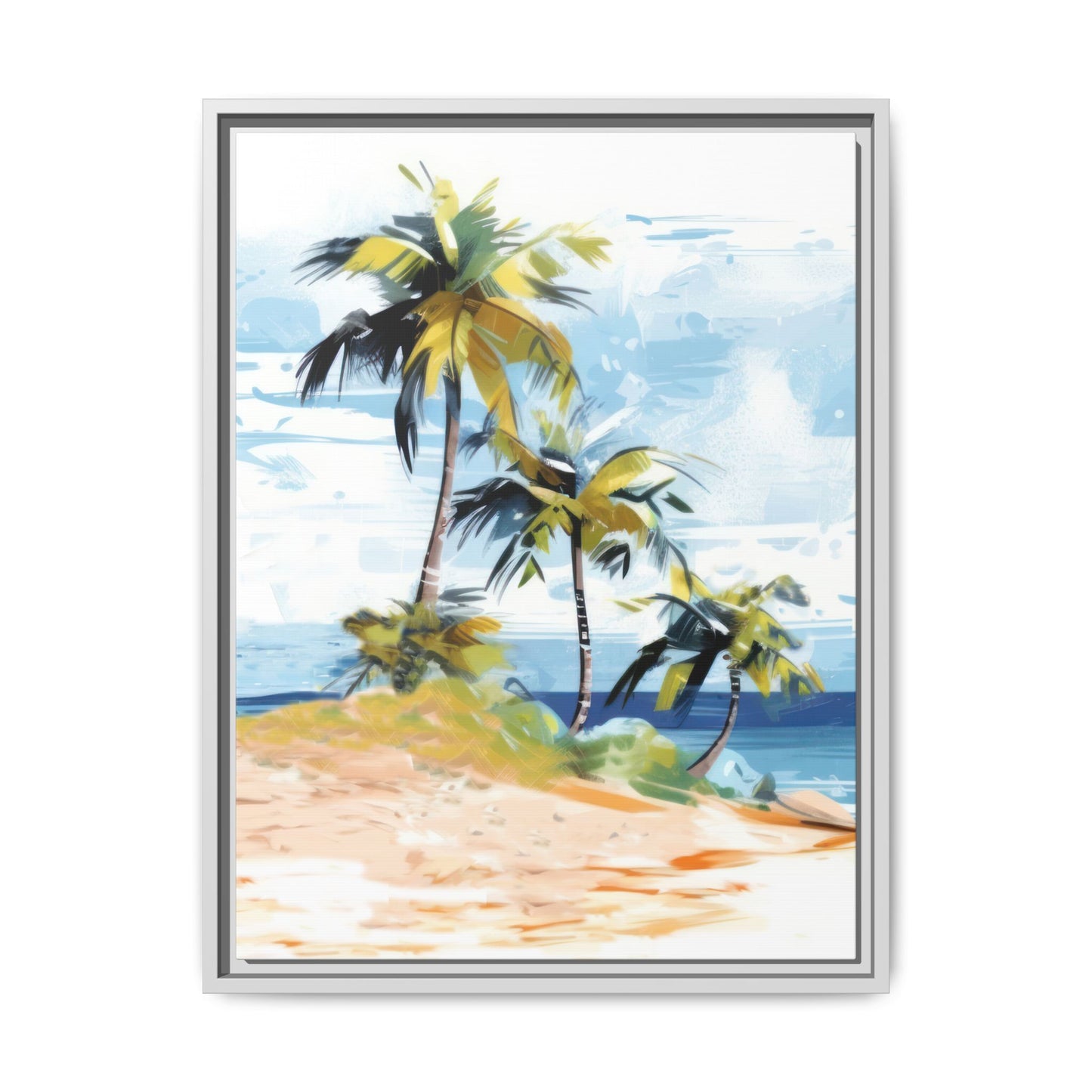 Tropical Retreat Framed Matte Canvas Art - Multiple Frame Colors & Size Options