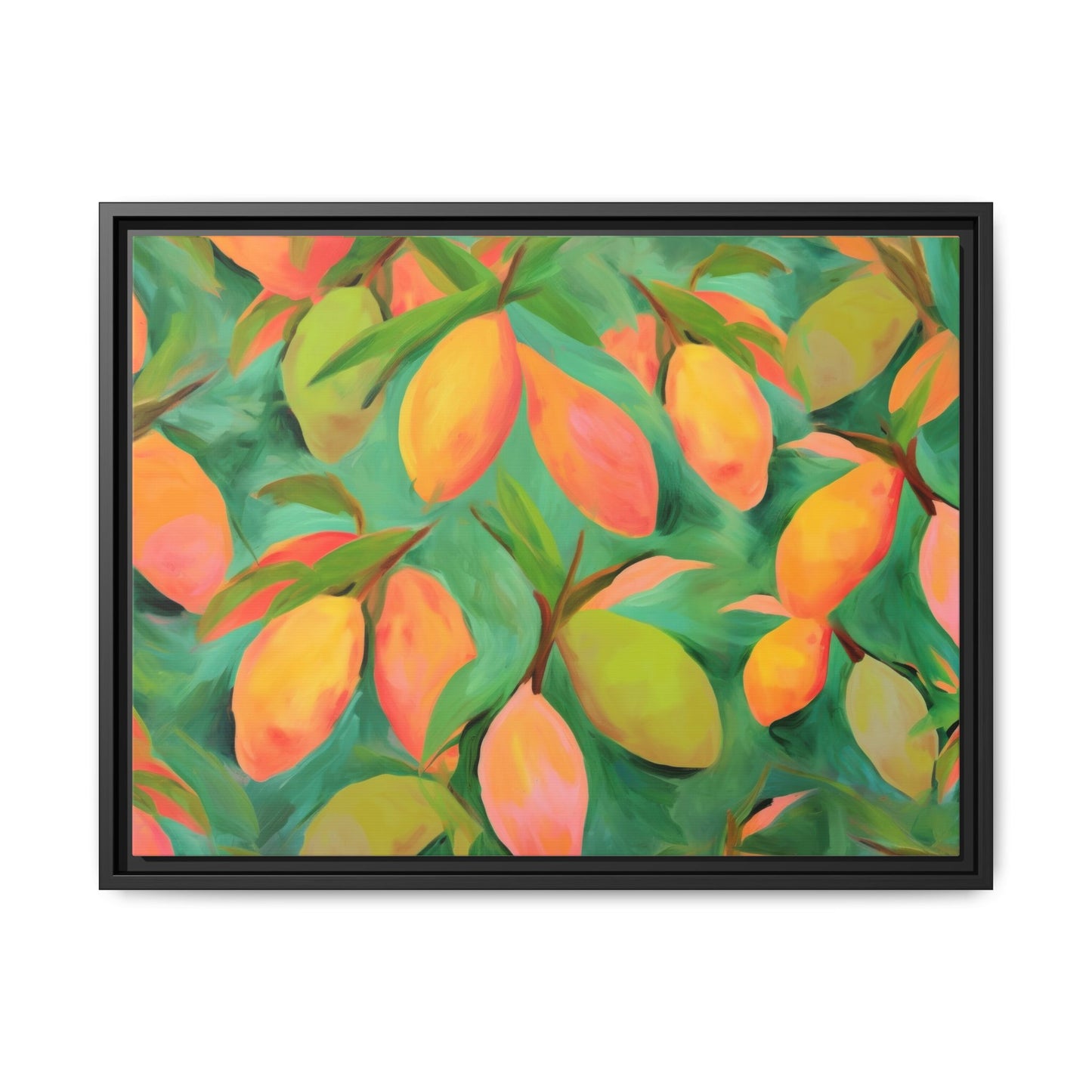 Mangoes Framed Matte Canvas Art - Multiple Frame Color & Size Options