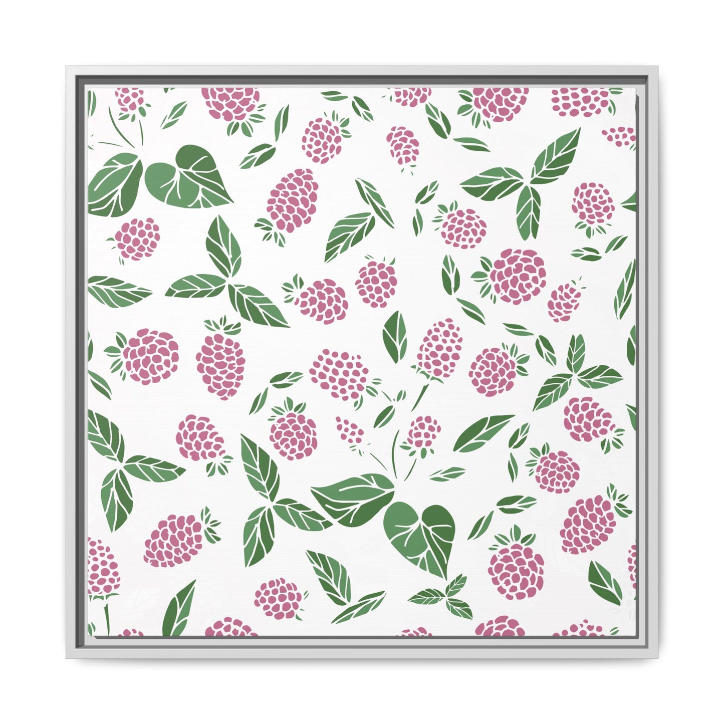 Pink Berry Framed Matte Canvas Art - Multiple Frame Colors & Size Options