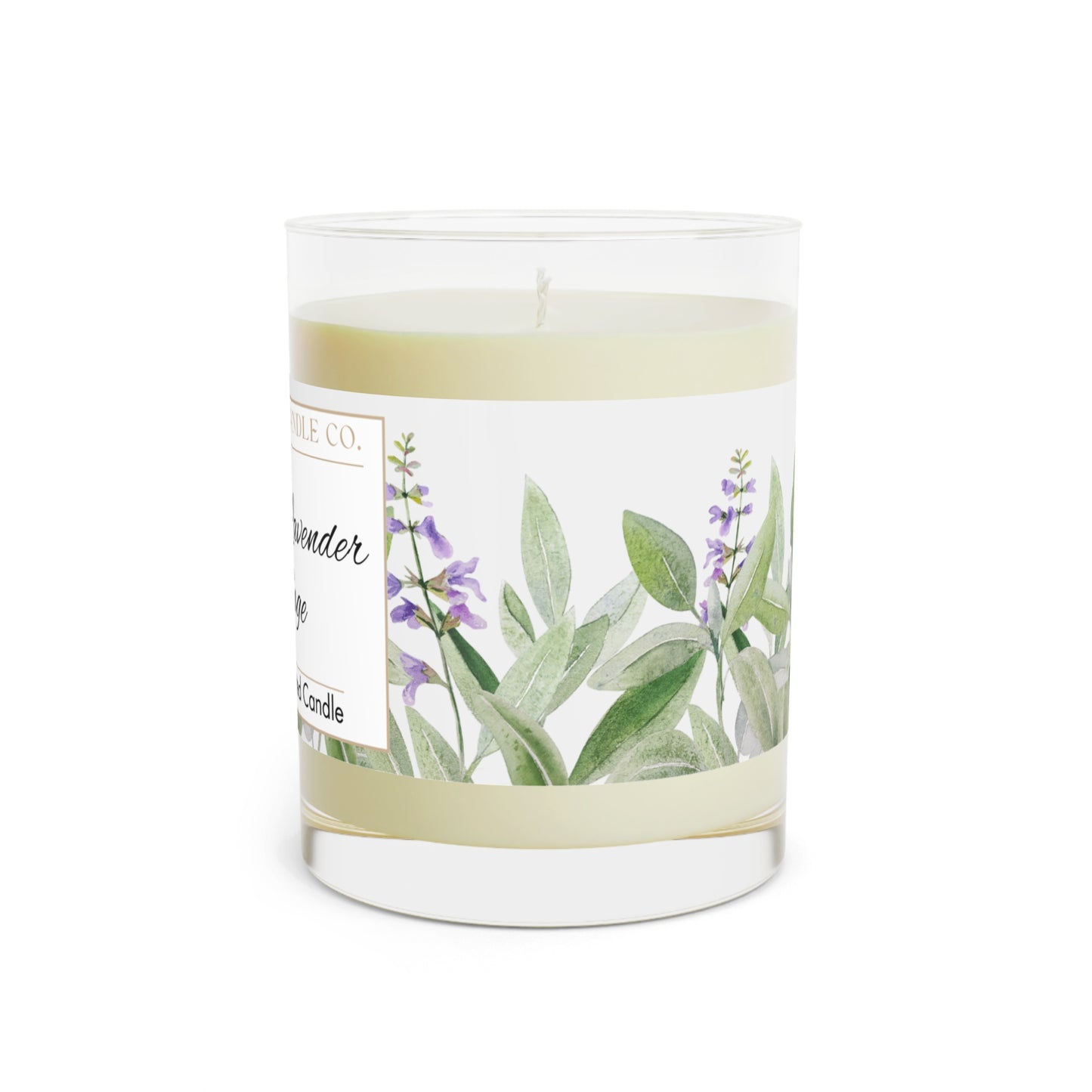Minted Lavender & Sage Scented Candle - 11 oz. Clear Jar