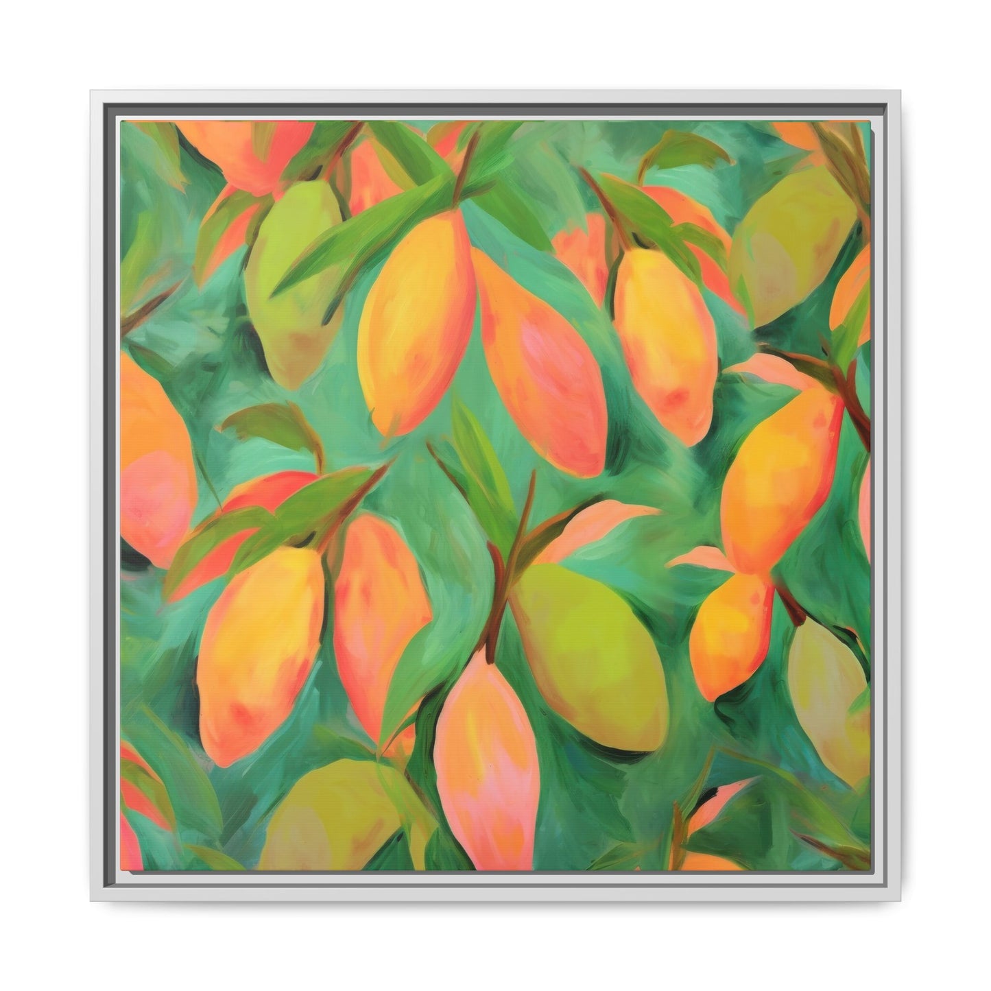 Mangoes Framed Matte Canvas Art - Multiple Frame Color & Size Options