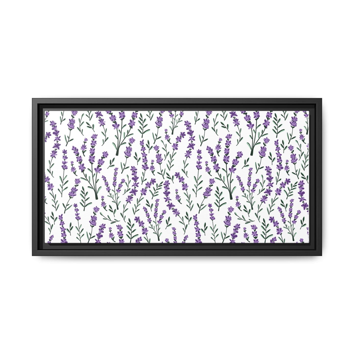 Lavender White Framed Matte Canvas Art - Multiple Frame Color & Size Options