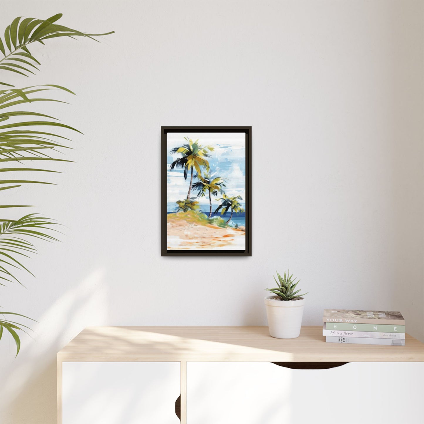 Tropical Retreat Framed Matte Canvas Art - Multiple Frame Colors & Size Options