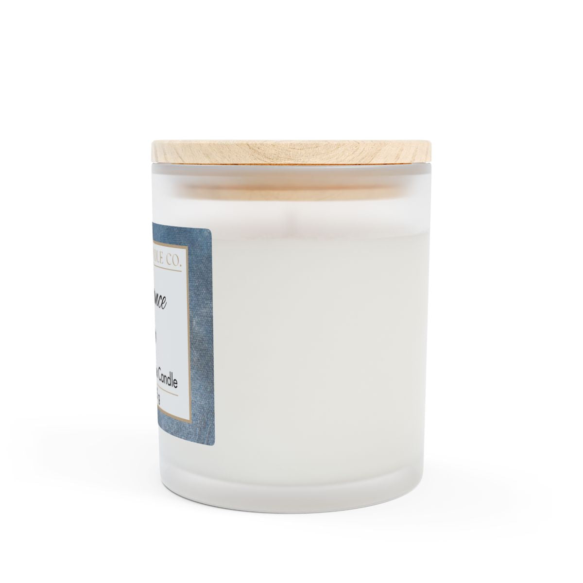 Fragrance Free 9 oz. Coconut Soy Wax Candle, Frosted Jar with Cotton Wick and Maple Wood Lid