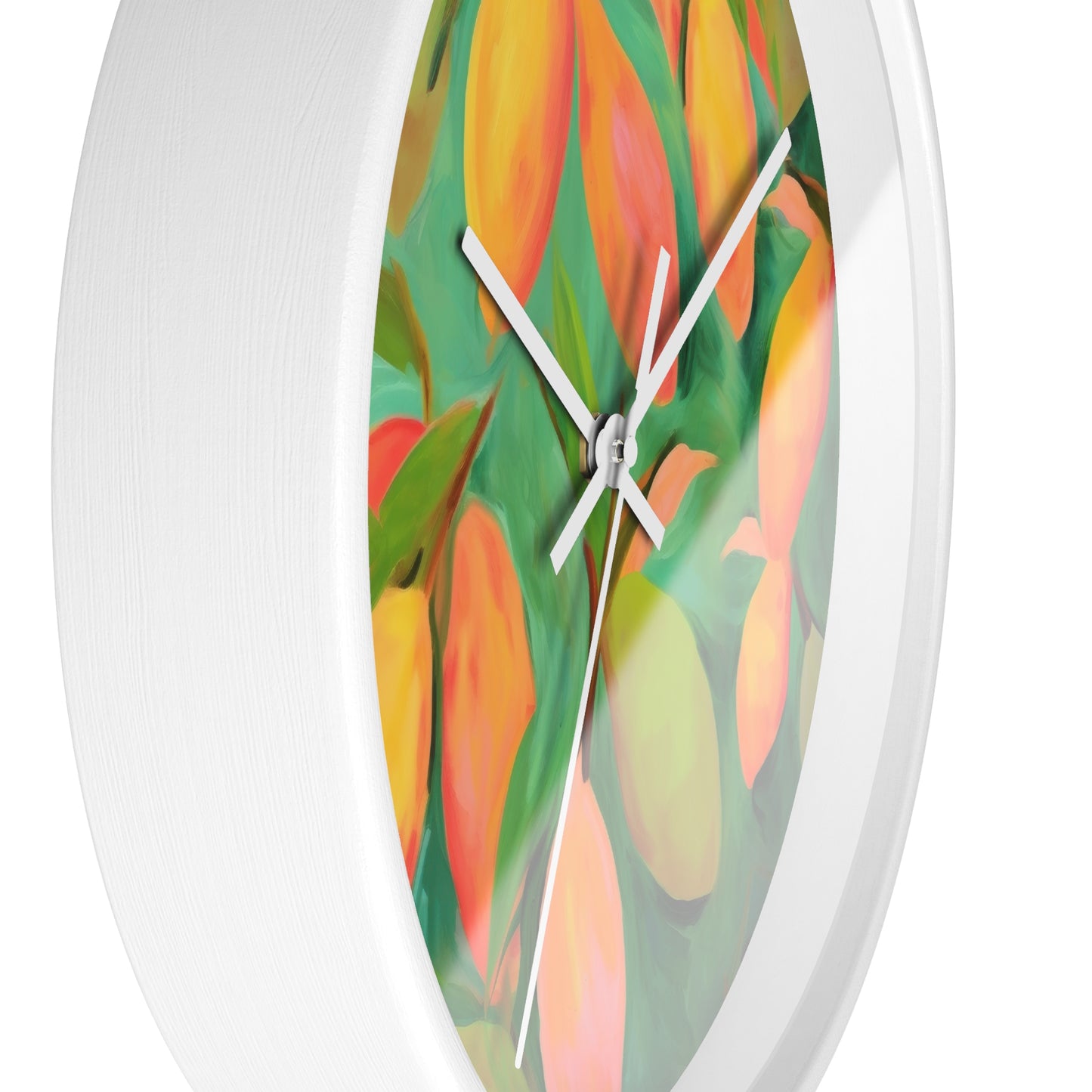 Mangoes Wall Clock - Select from Black, White or Natural Wood Color