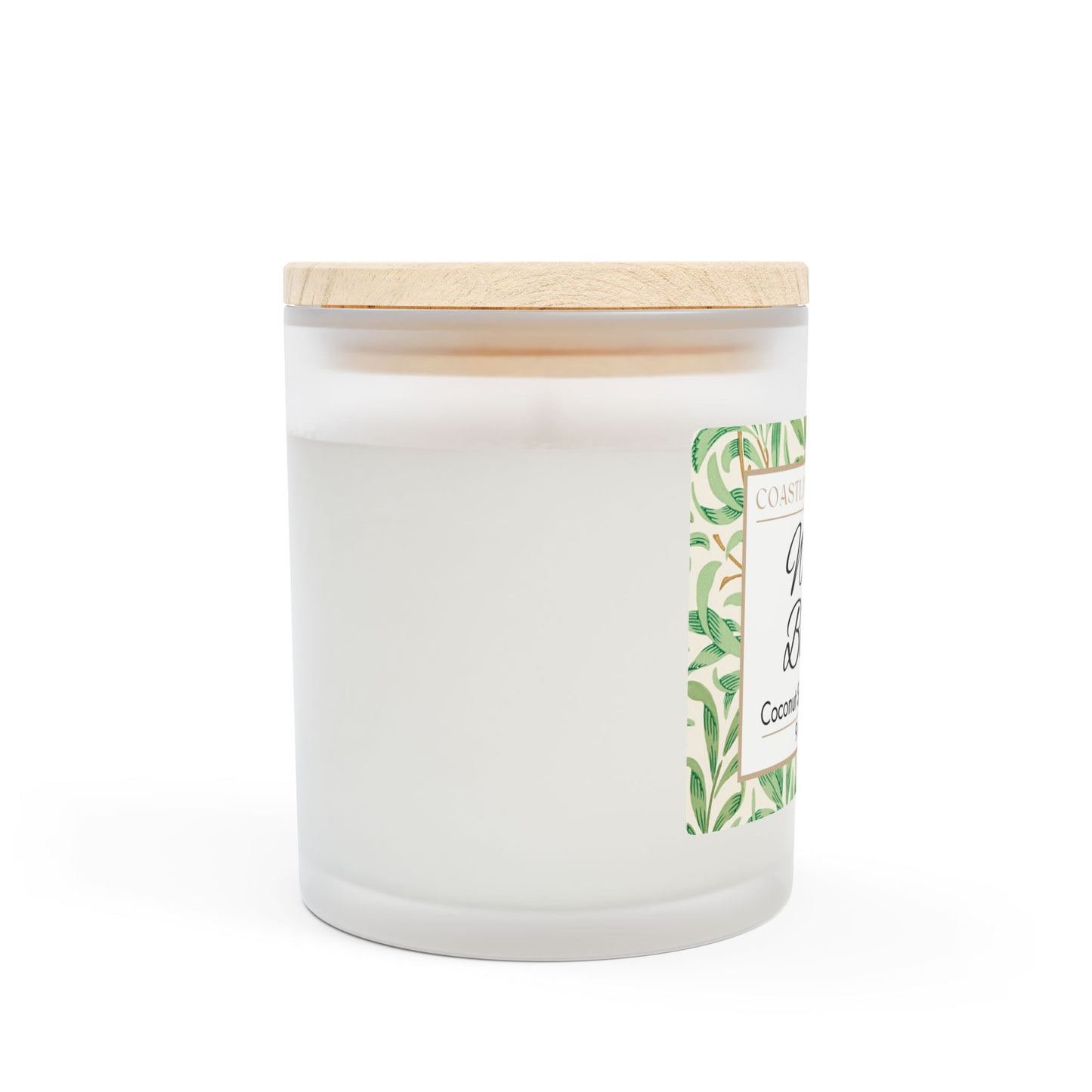 Willow Boughs Scented 9 oz. Coconut Soy Wax Candle, Frosted Jar with Wood Wick and Maple Wood Lid