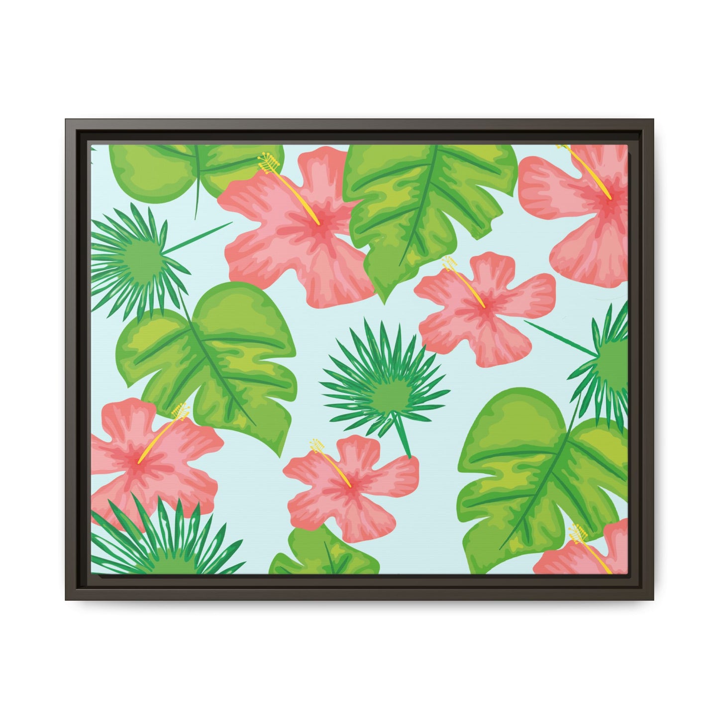 Tropical Island Framed Matte Canvas Art - Multiple Frame Colors & Size Options
