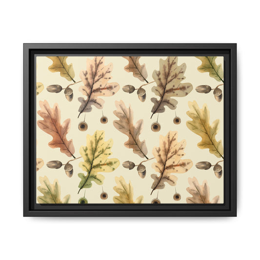 Oak Leaves Framed Matte Canvas Art - Multiple Frame Colors & Size Options