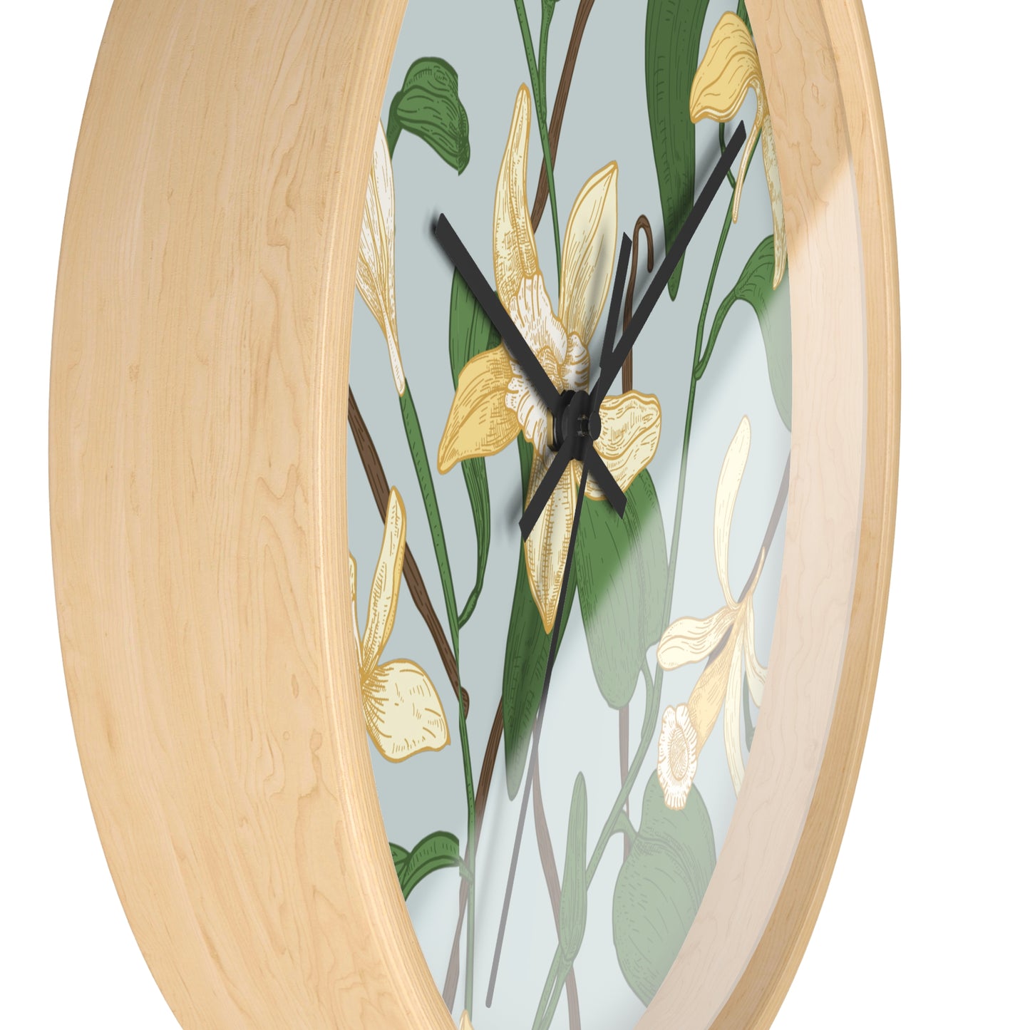 Vanilla Bean Wall Clock - Select from Black, White or Natural Wood Color