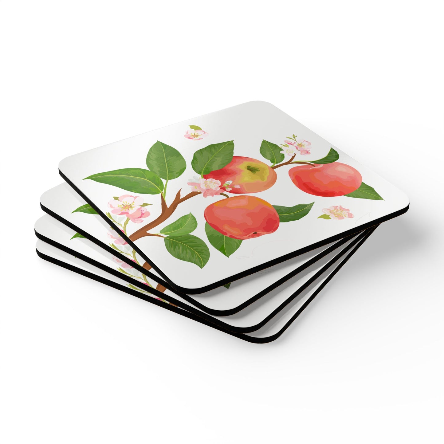 Apple Harvest Coasters Cork Back - 4 Pack