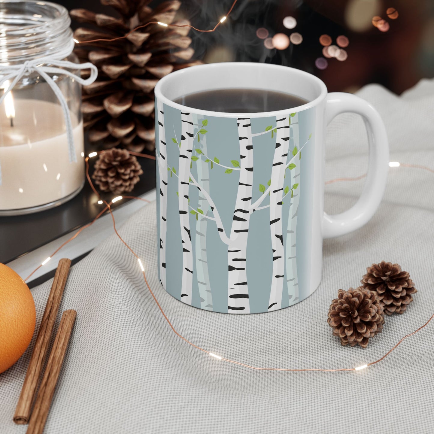 White Birch Ceramic Mug - 11 oz. & 15 oz. options