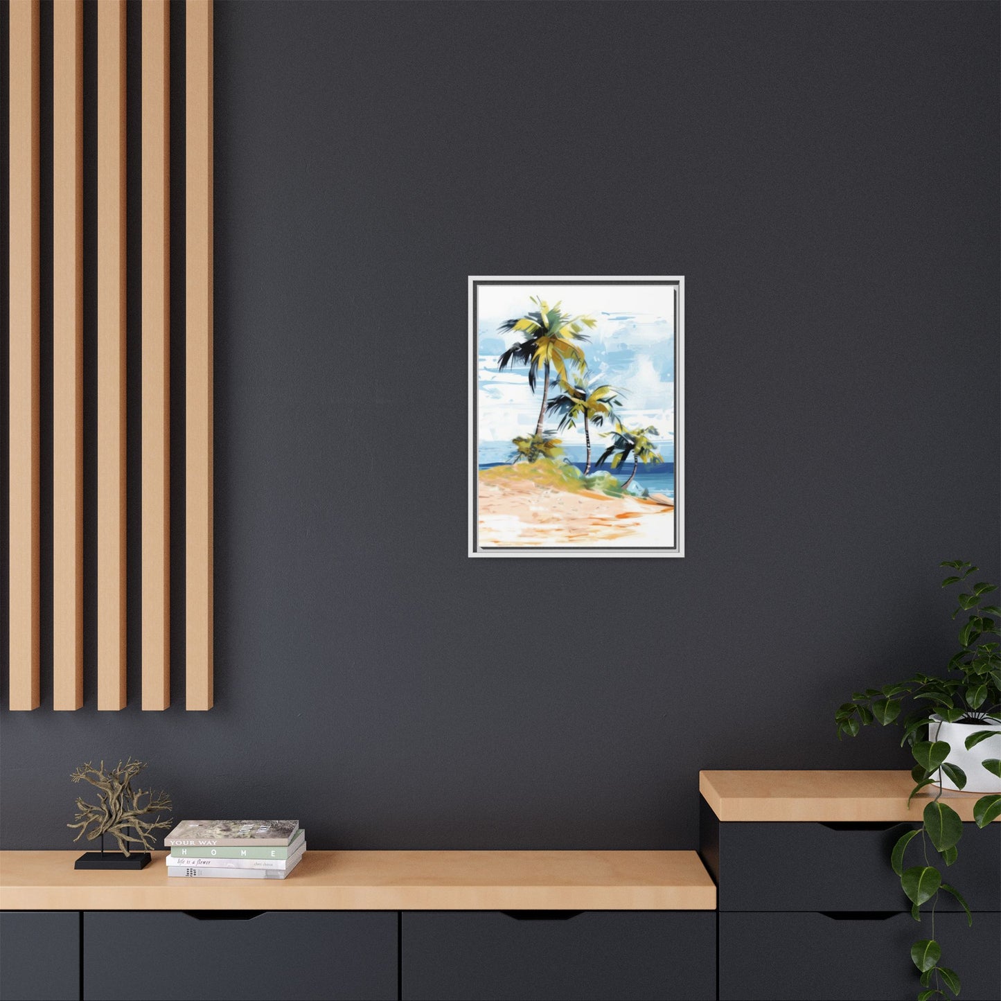 Tropical Retreat Framed Matte Canvas Art - Multiple Frame Colors & Size Options
