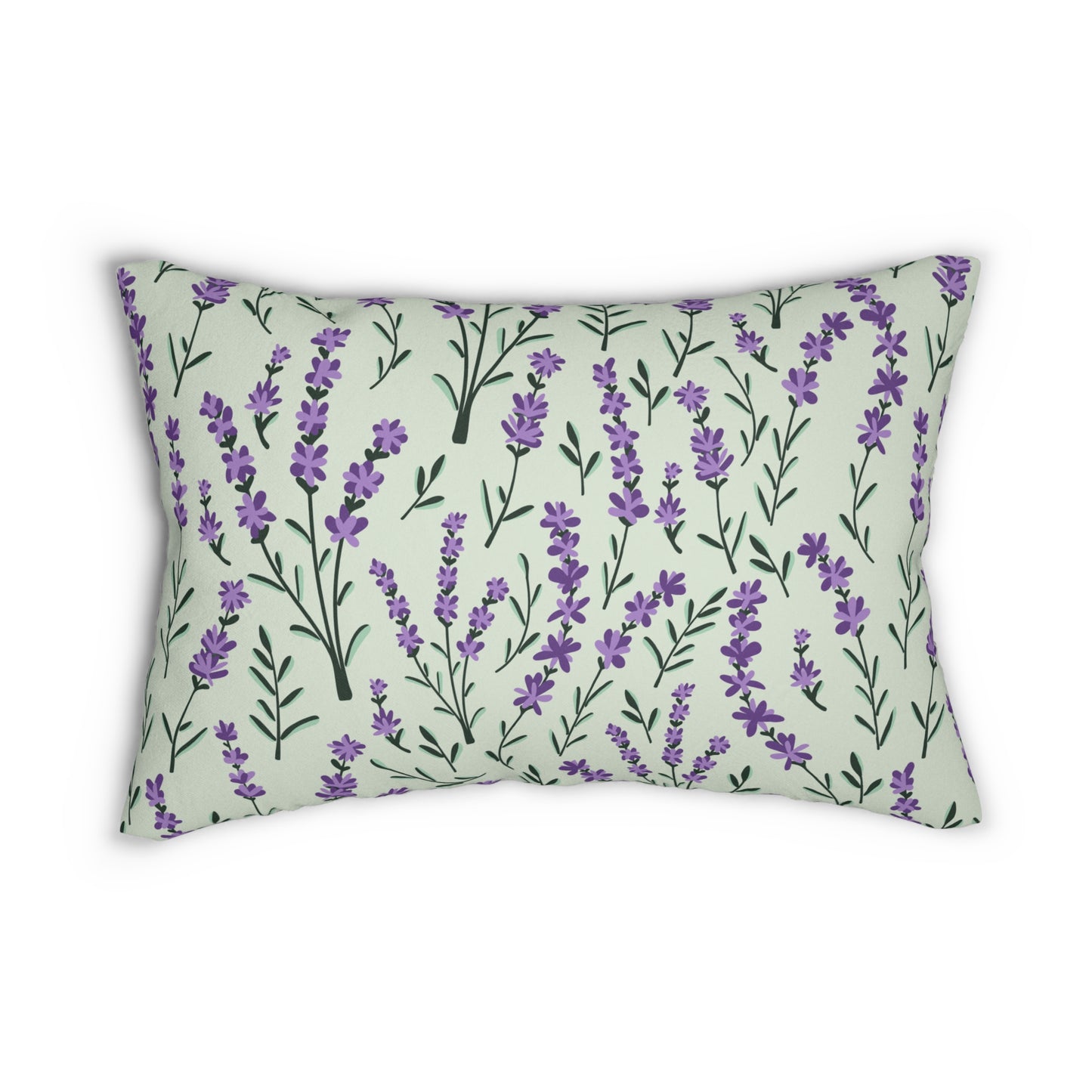 Lavender Sage Printed  Lumbar Pillow with Insert (20" x 14") - Includes insert and zipper closure