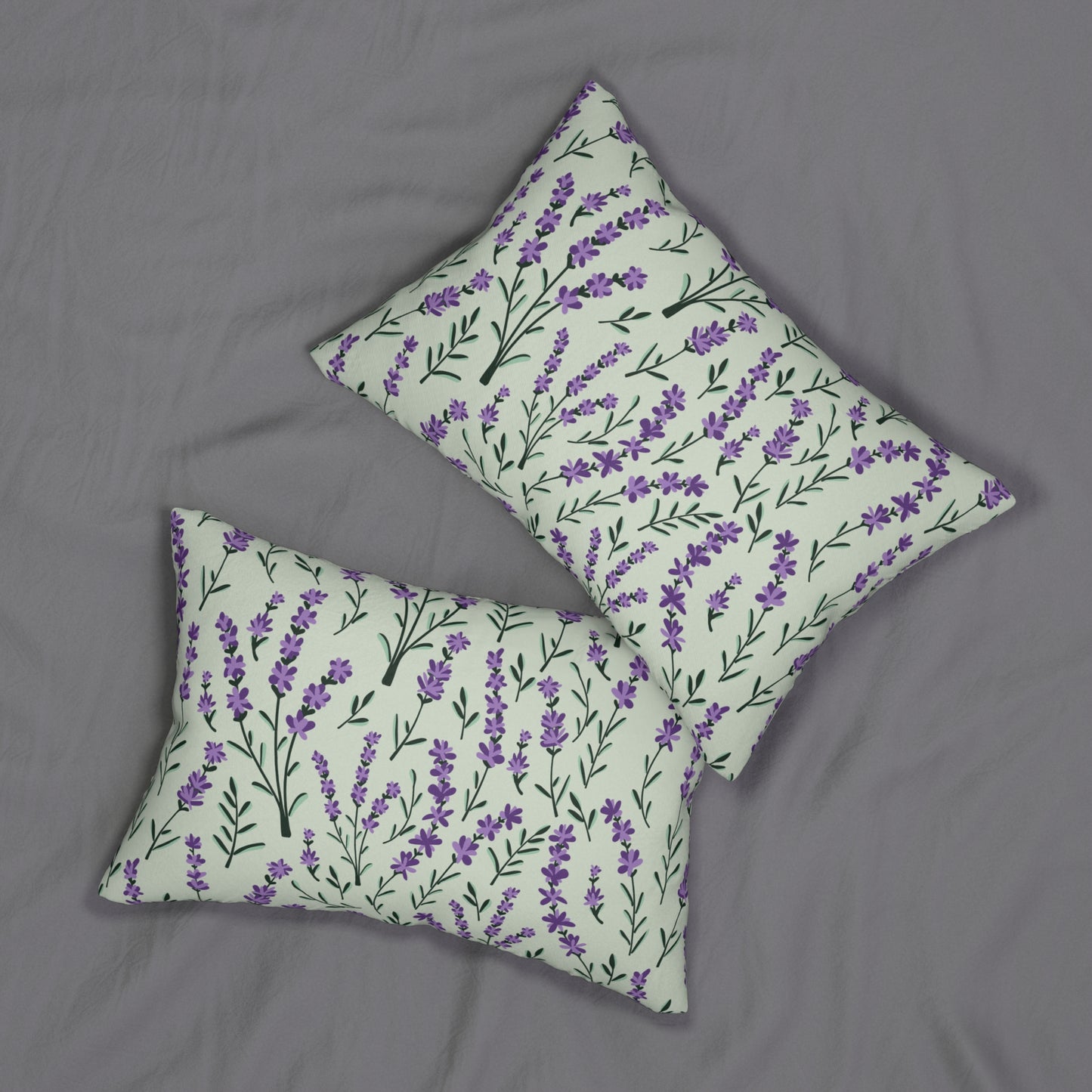 Lavender Sage Printed  Lumbar Pillow with Insert (20" x 14") - Includes insert and zipper closure