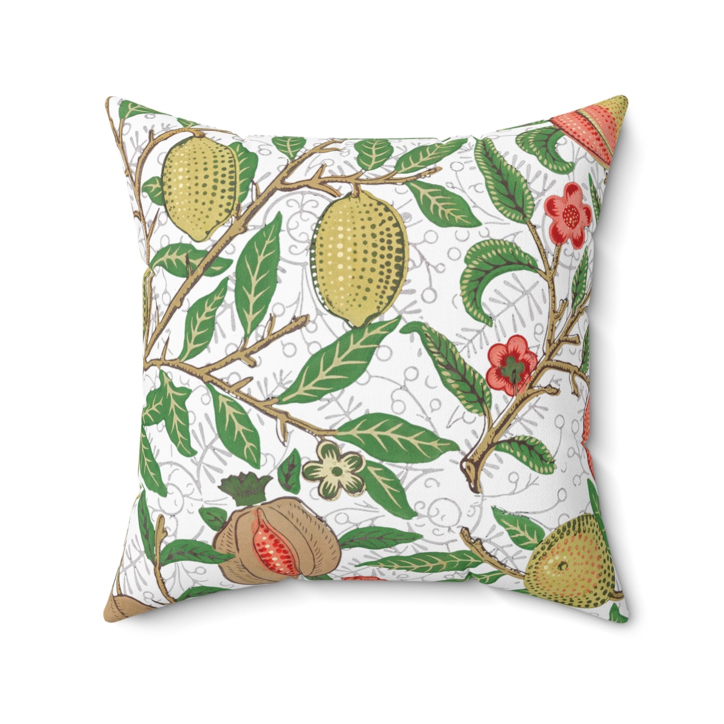 Lemon Verbena Printed Square Pillow Cover with Insert -  Multiple Sizes (14"x14", 16"x16", 18"x18", 20"x20"), Includes insert and zipper closure