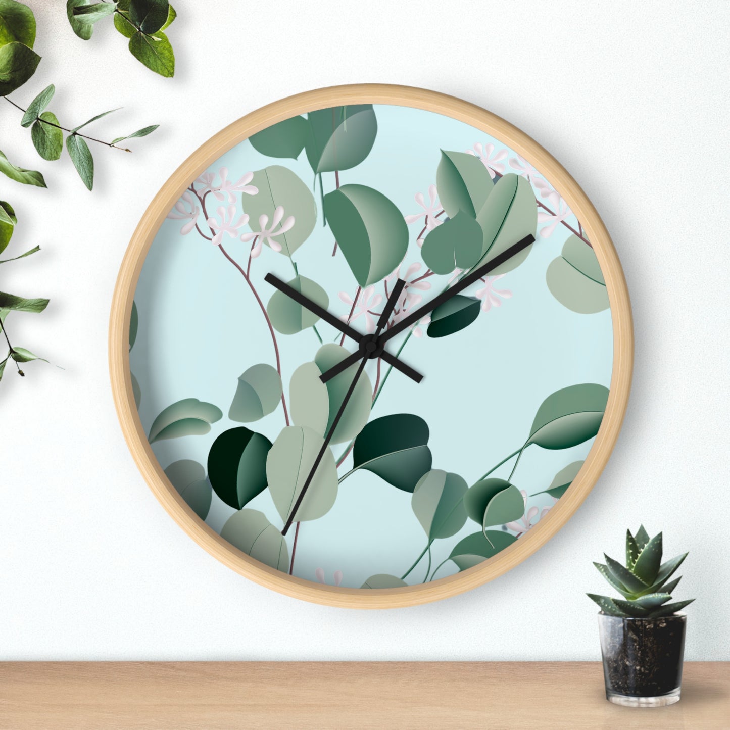Spa Day Wall Clock - Select from Black, White or Natural Wood Color