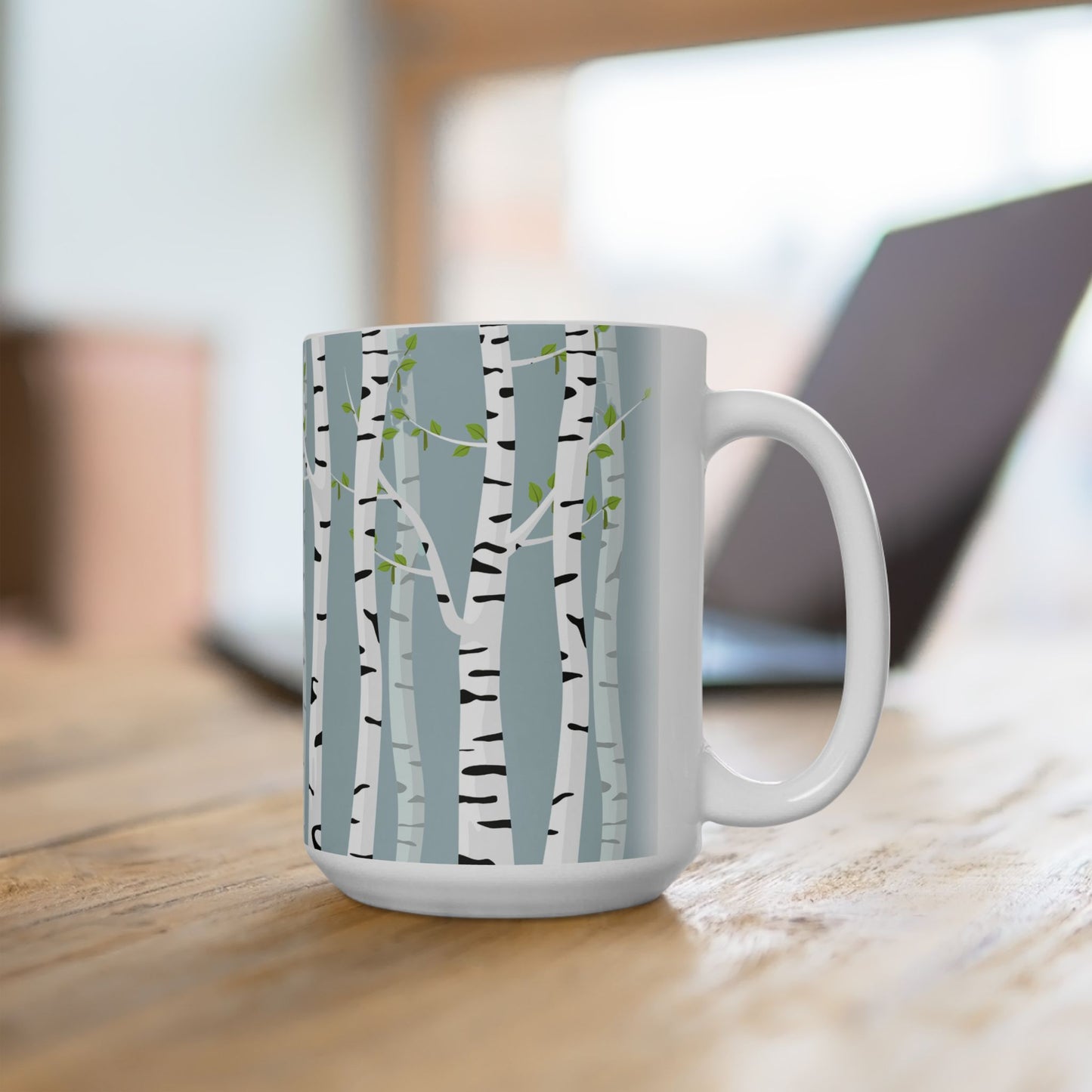 White Birch Ceramic Mug - 11 oz. & 15 oz. options