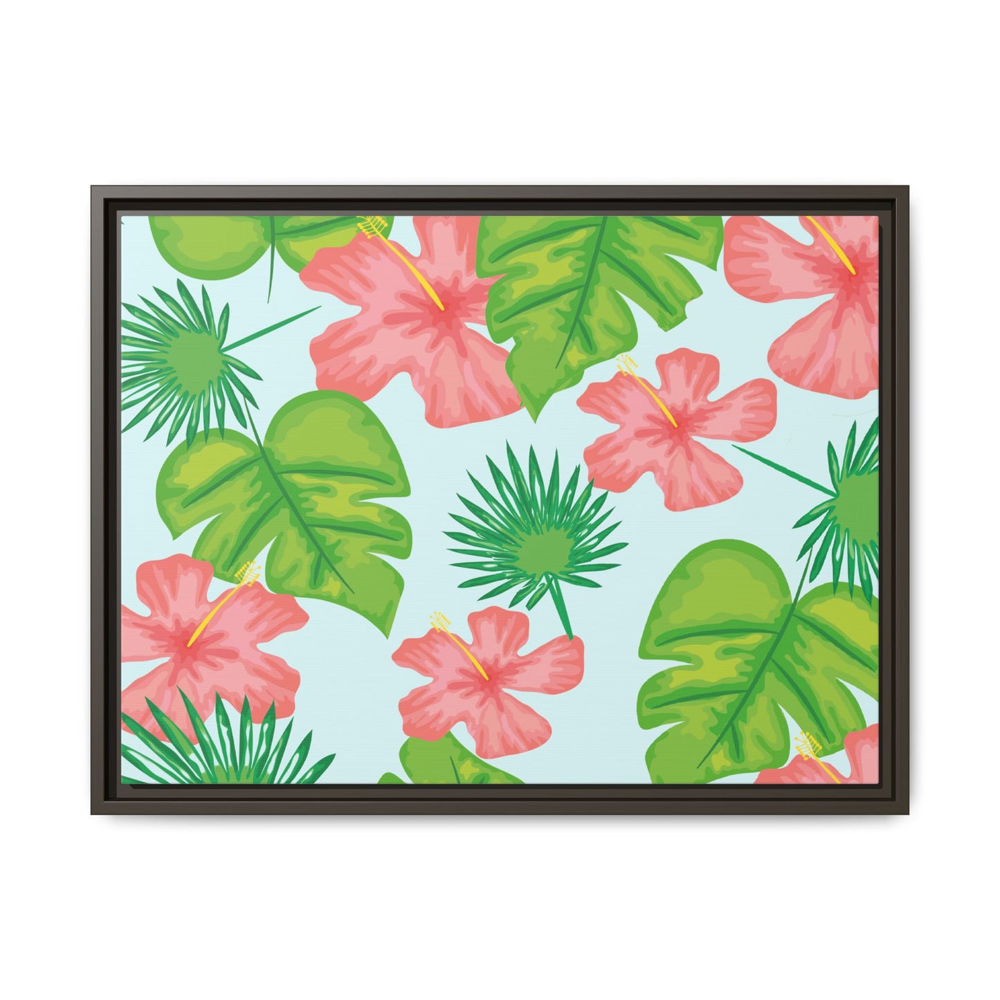 Tropical Island Framed Matte Canvas Art - Multiple Frame Colors & Size Options
