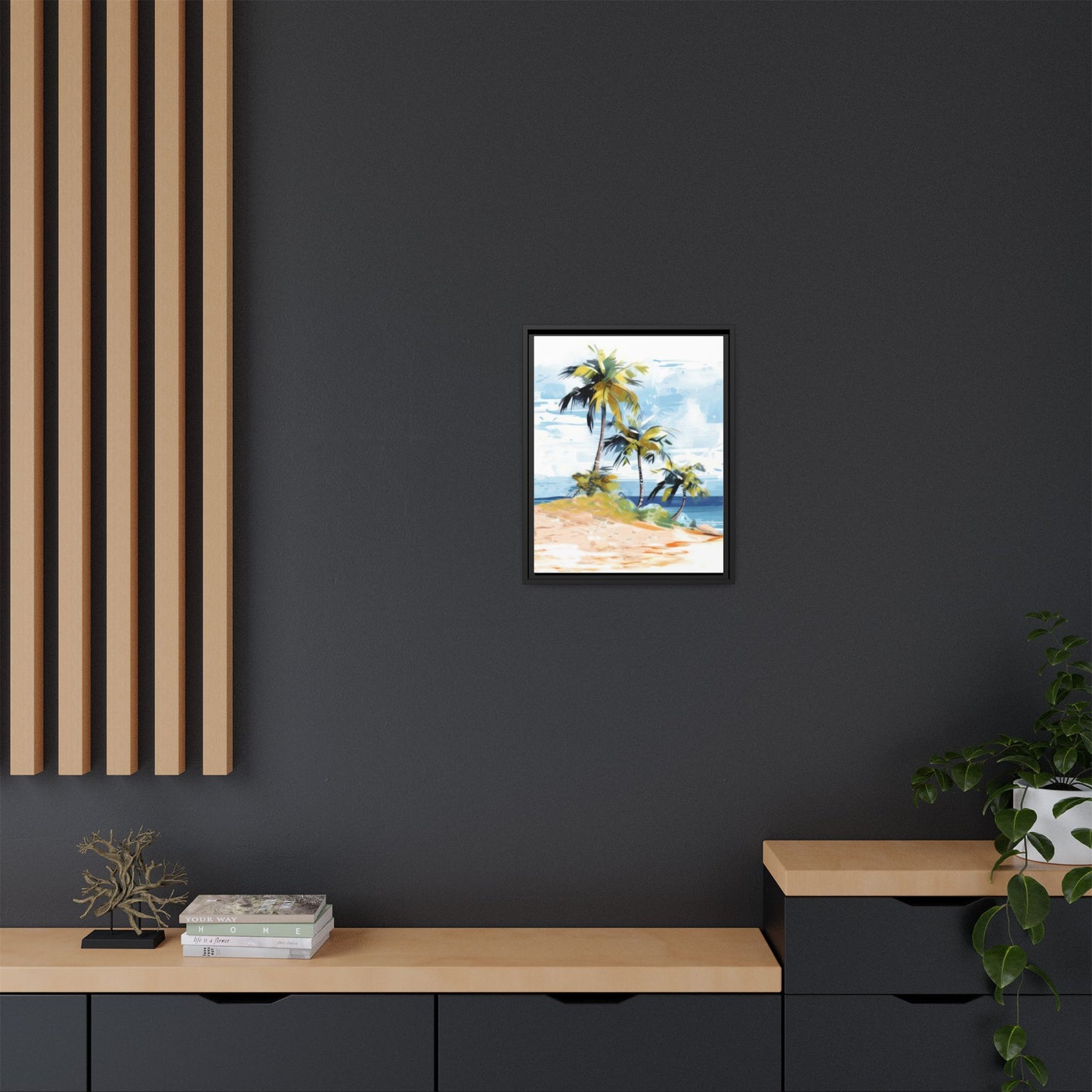 Tropical Retreat Framed Matte Canvas Art - Multiple Frame Colors & Size Options