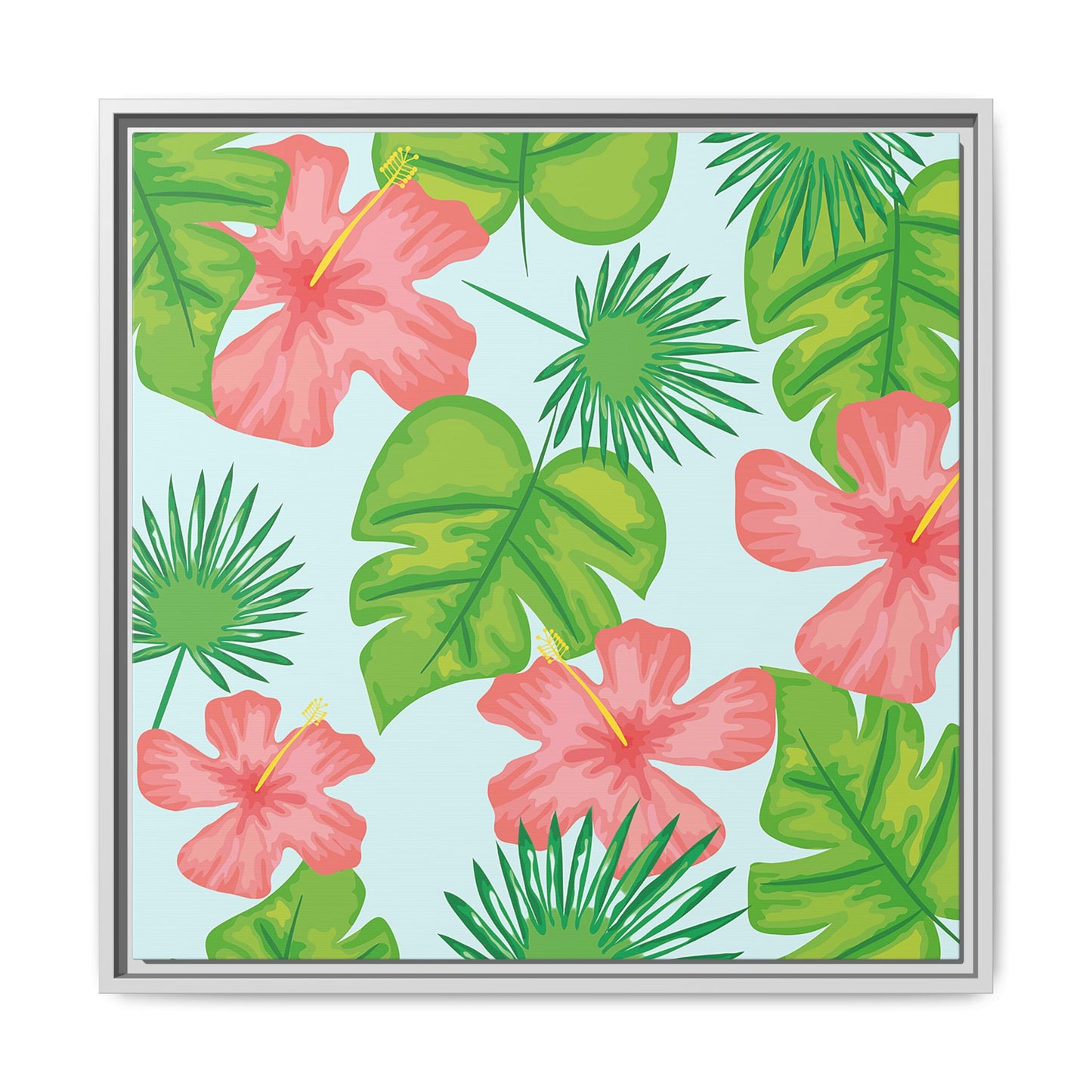 Tropical Island Framed Matte Canvas Art - Multiple Frame Colors & Size Options