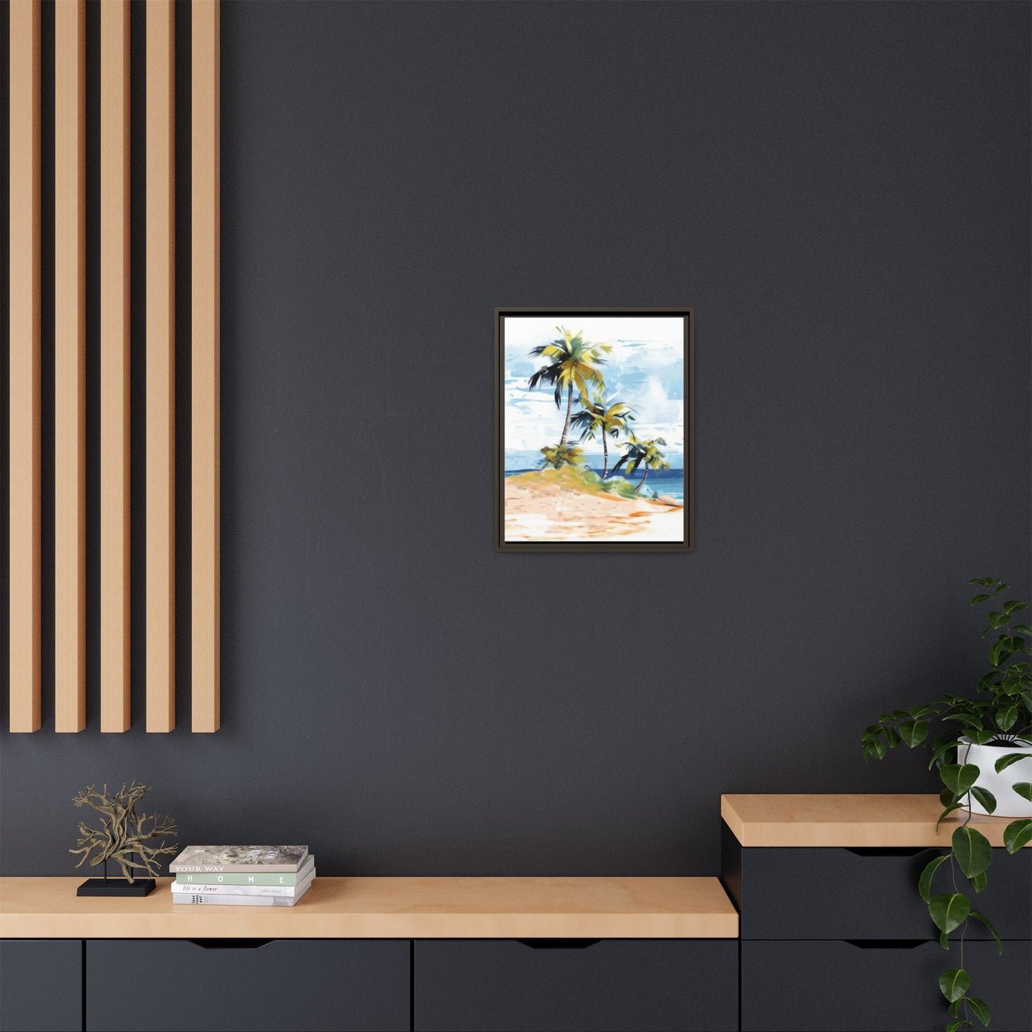 Tropical Retreat Framed Matte Canvas Art - Multiple Frame Colors & Size Options