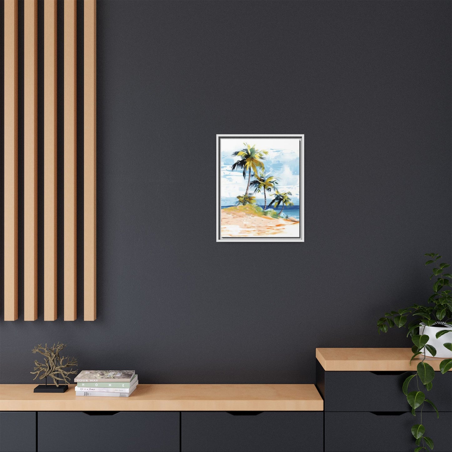 Tropical Retreat Framed Matte Canvas Art - Multiple Frame Colors & Size Options