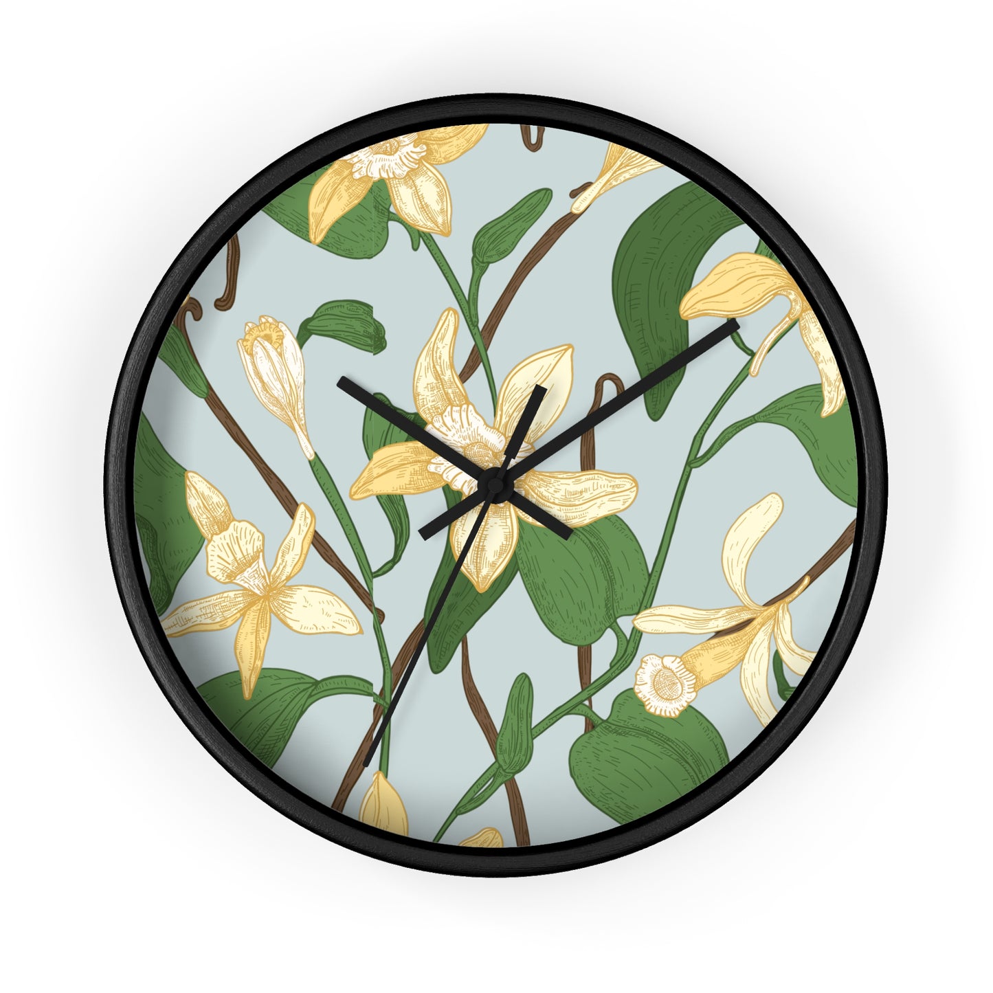 Vanilla Bean Wall Clock - Select from Black, White or Natural Wood Color
