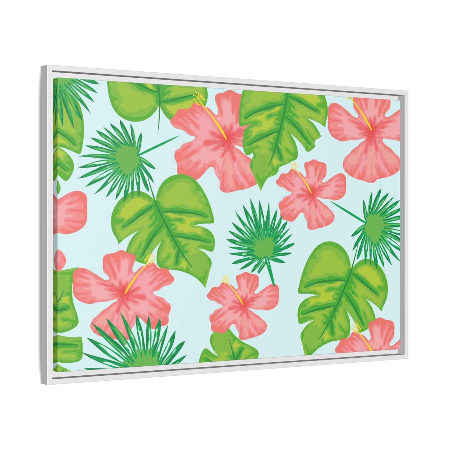 Tropical Island Framed Matte Canvas Art - Multiple Frame Colors & Size Options