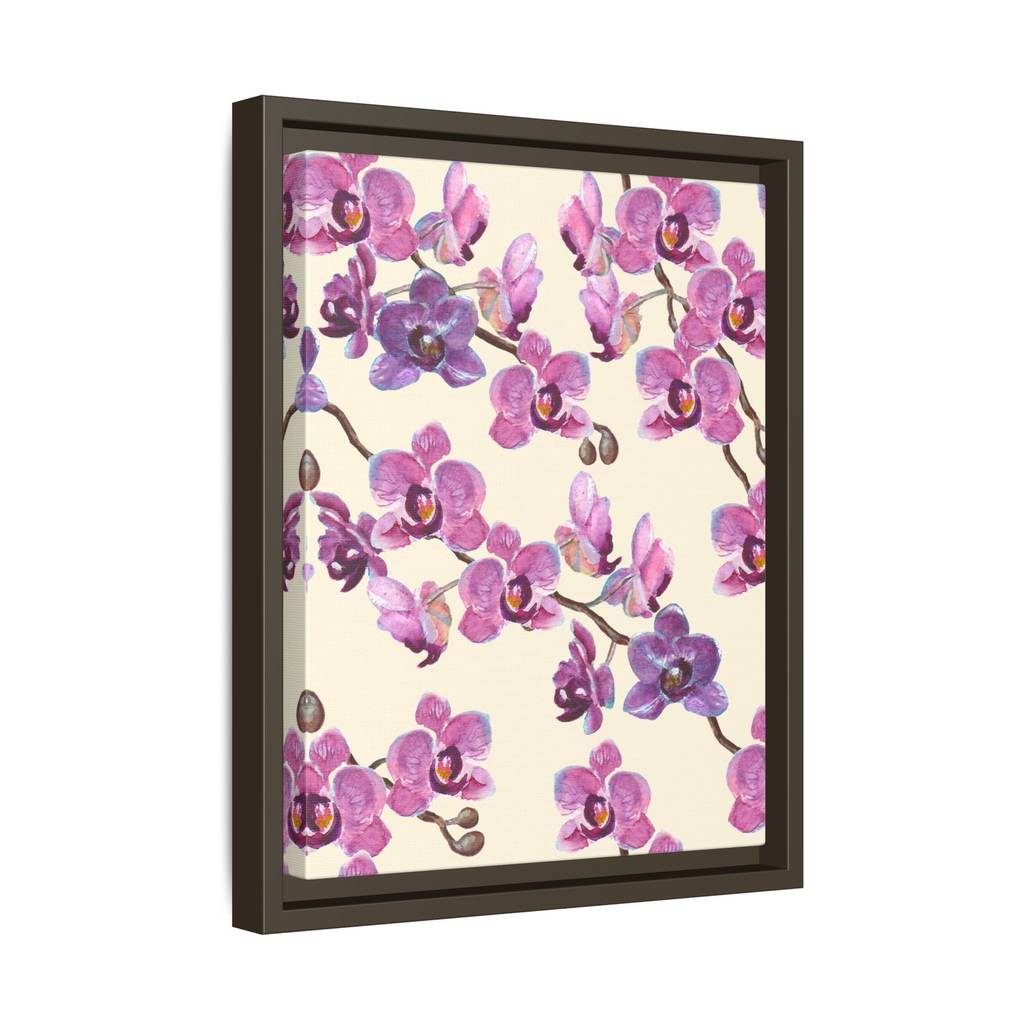 Vanilla Orchid Framed Matte Canvas Art - Multiple Frame Colors & Size Options