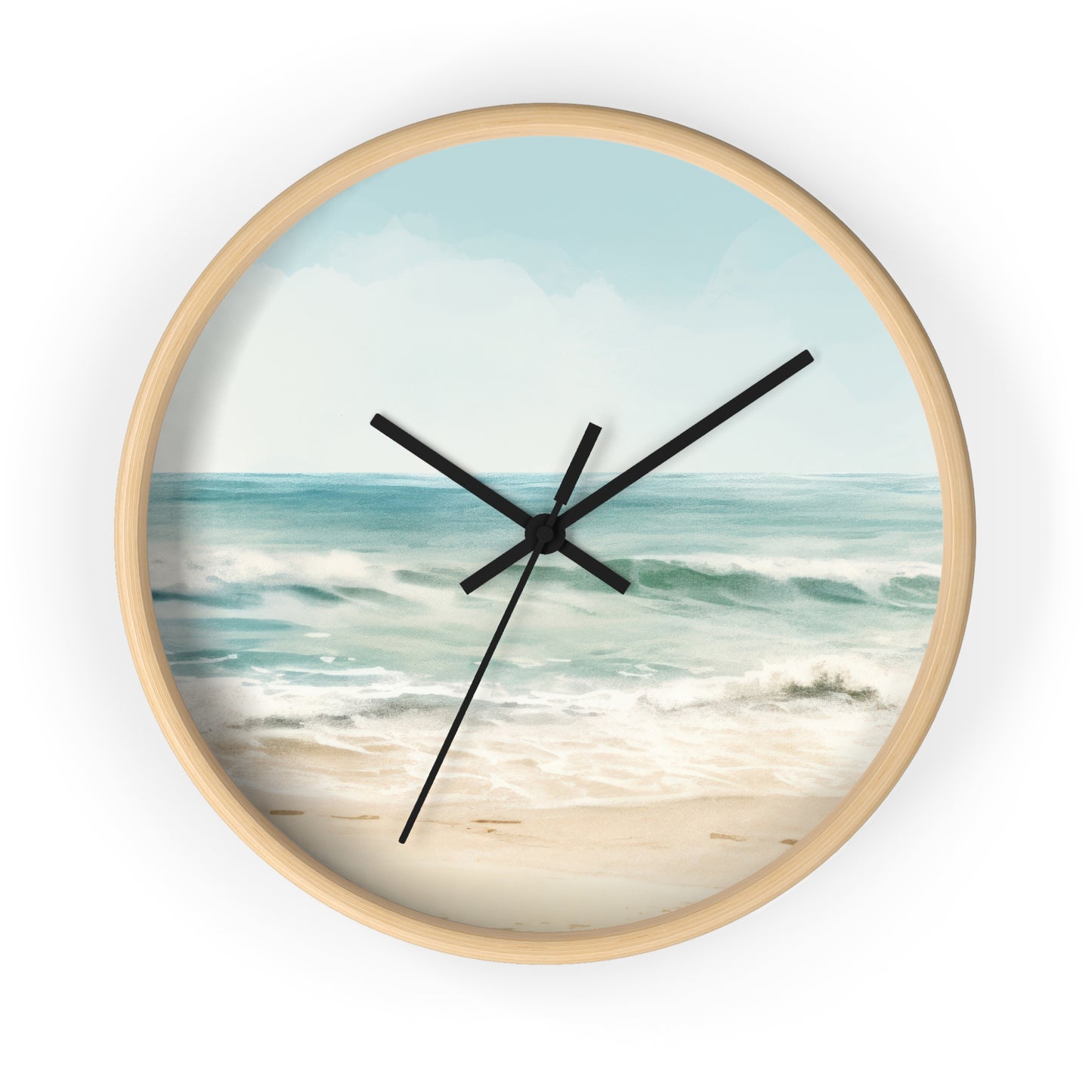 Ocean Breeze Wall Clock - Select from Black, White or Natural Wood Color