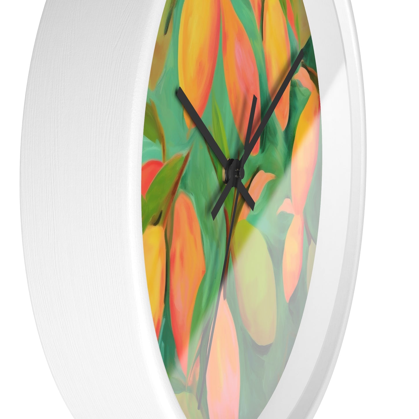 Mangoes Wall Clock - Select from Black, White or Natural Wood Color