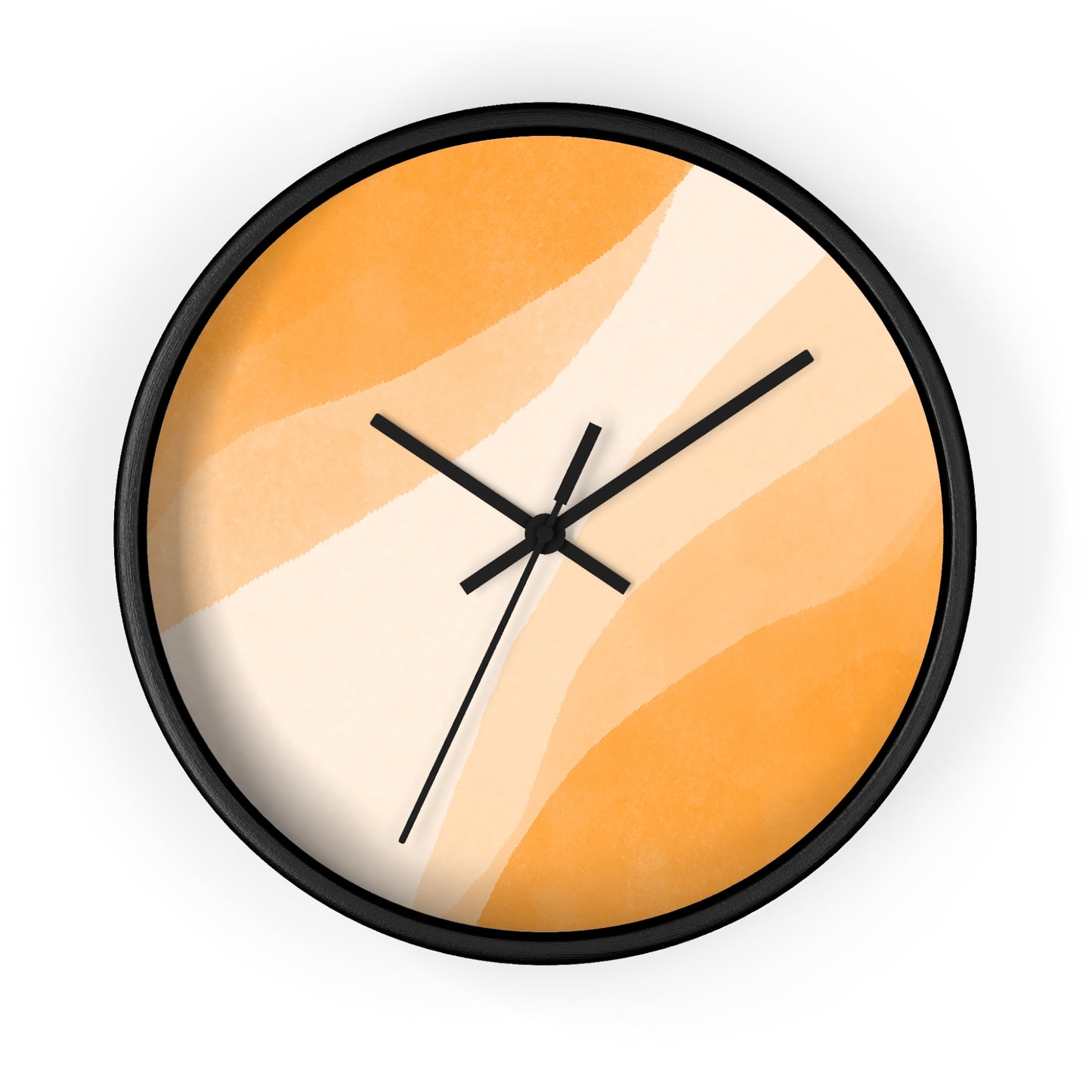 Orange Creamsicle Wall Clock - Select from Black, White or Natural Wood Color