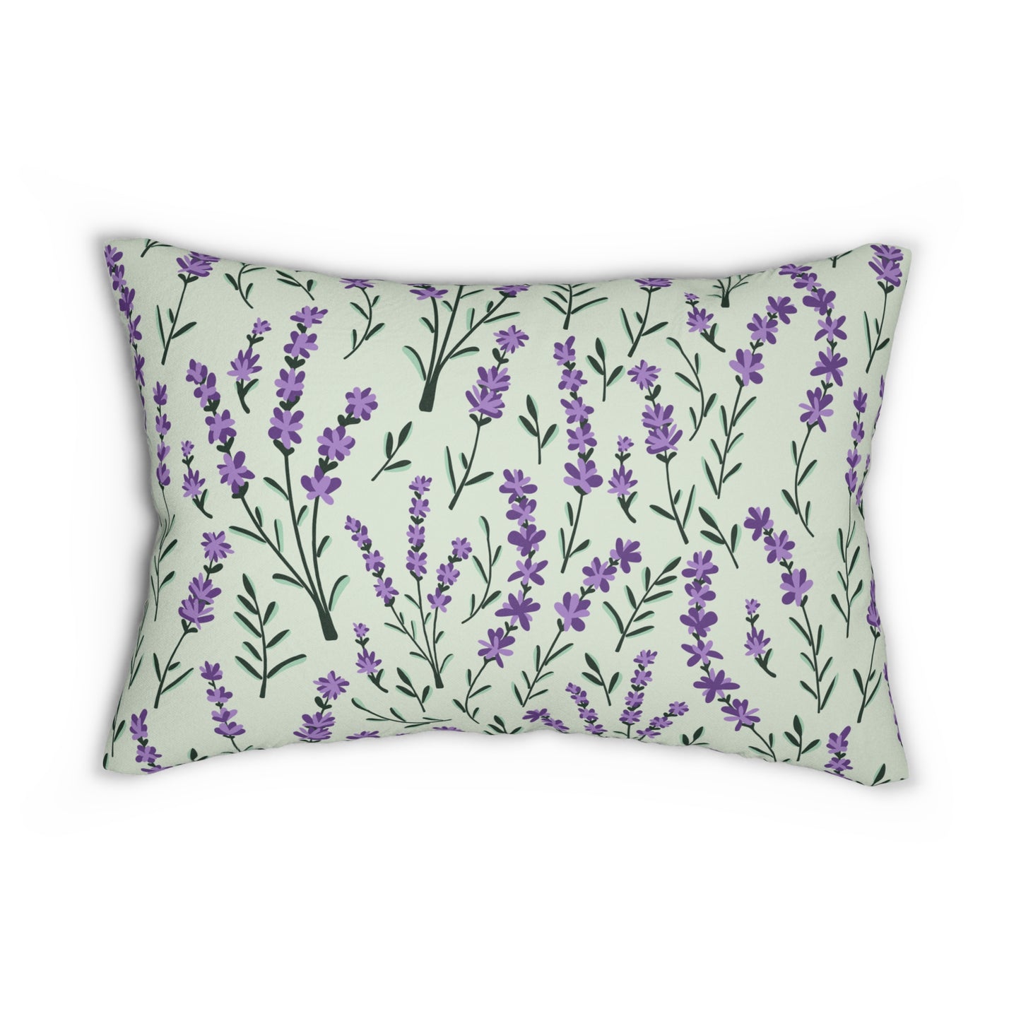 Lavender Sage Printed  Lumbar Pillow with Insert (20" x 14") - Includes insert and zipper closure