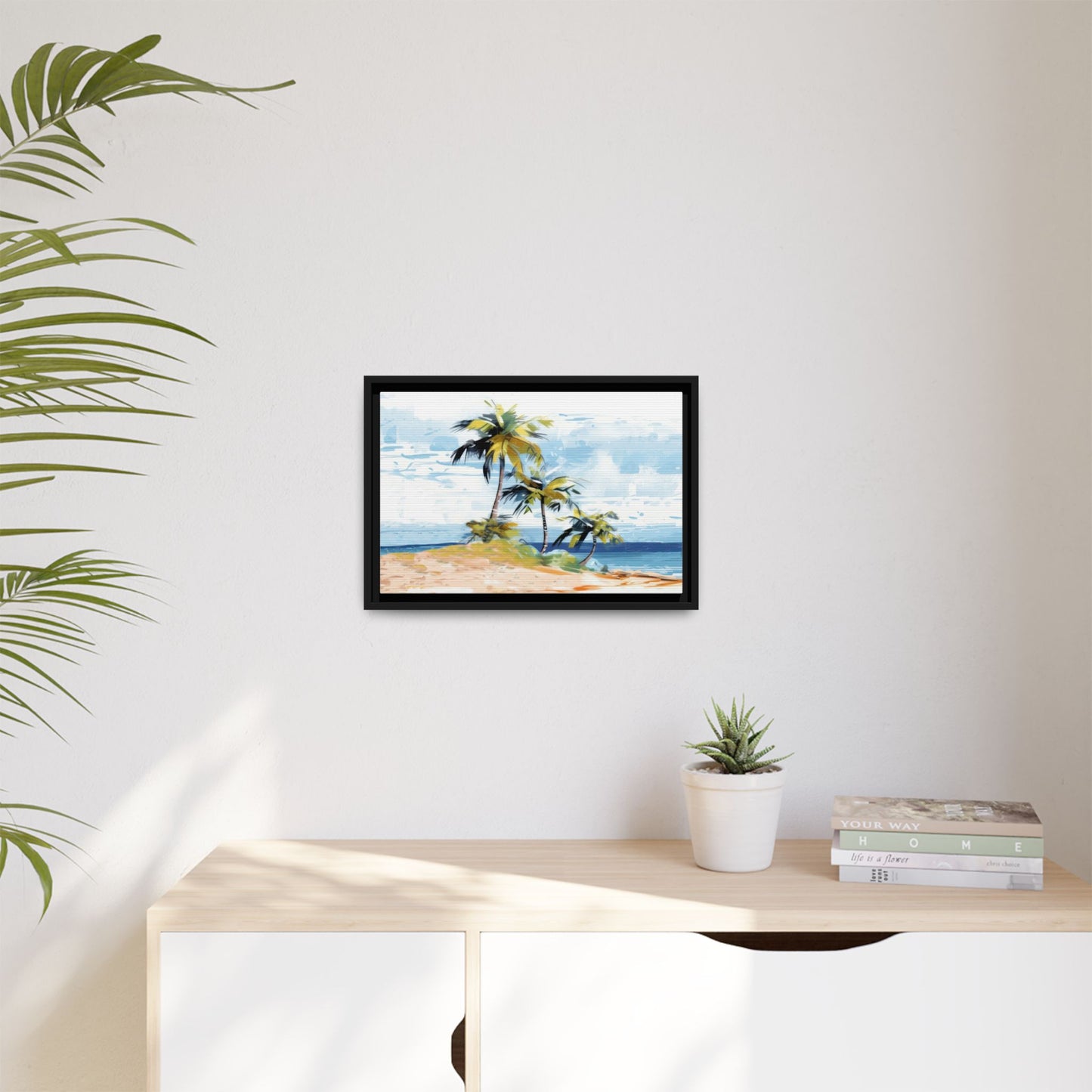 Tropical Retreat Framed Matte Canvas Art - Multiple Frame Colors & Size Options