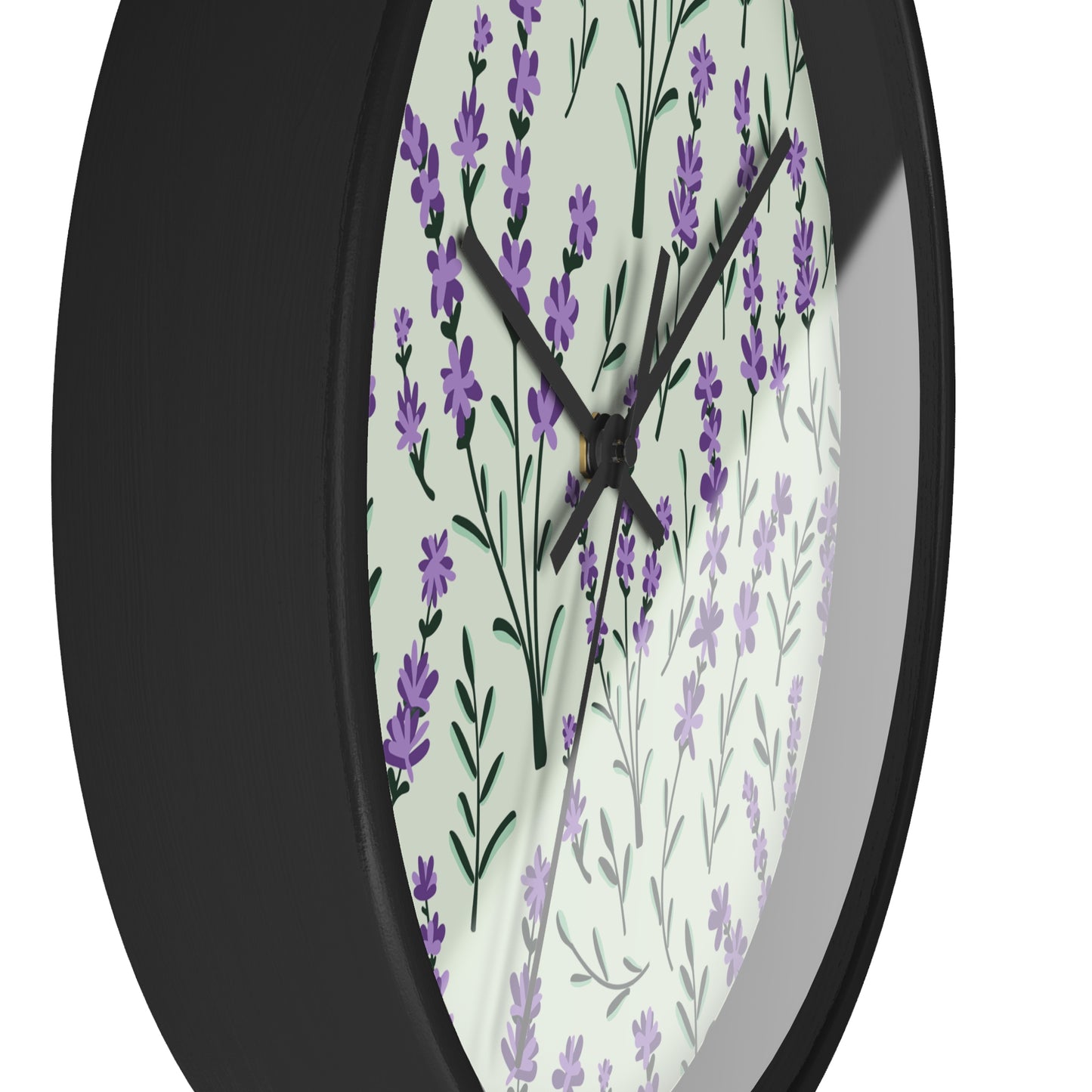 Lavender Sage Wall Clock - Select from Black, White or Natural Wood Color