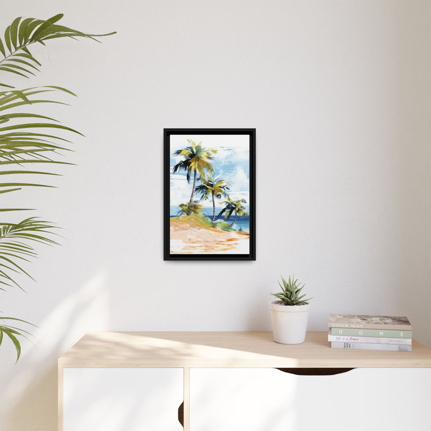 Tropical Retreat Framed Matte Canvas Art - Multiple Frame Colors & Size Options