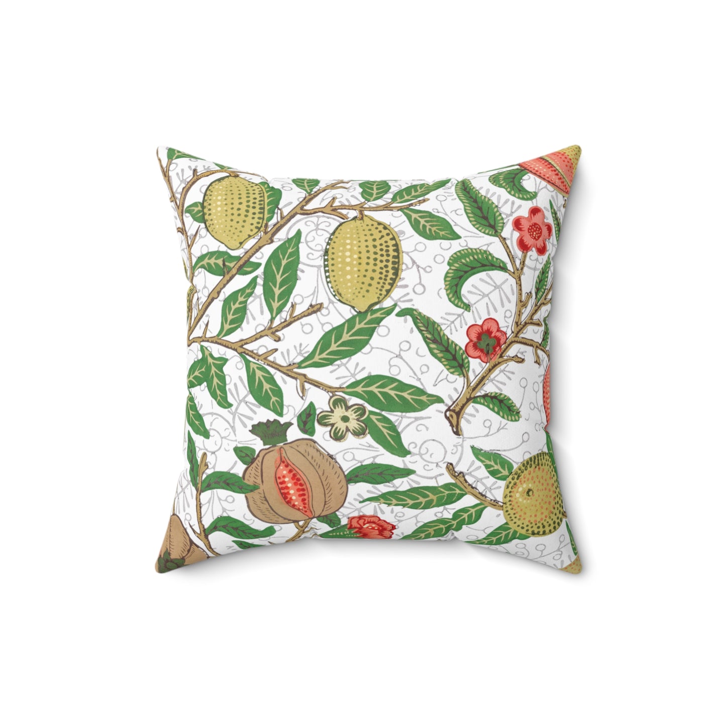 Lemon Verbena Printed Square Pillow Cover with Insert -  Multiple Sizes (14"x14", 16"x16", 18"x18", 20"x20"), Includes insert and zipper closure