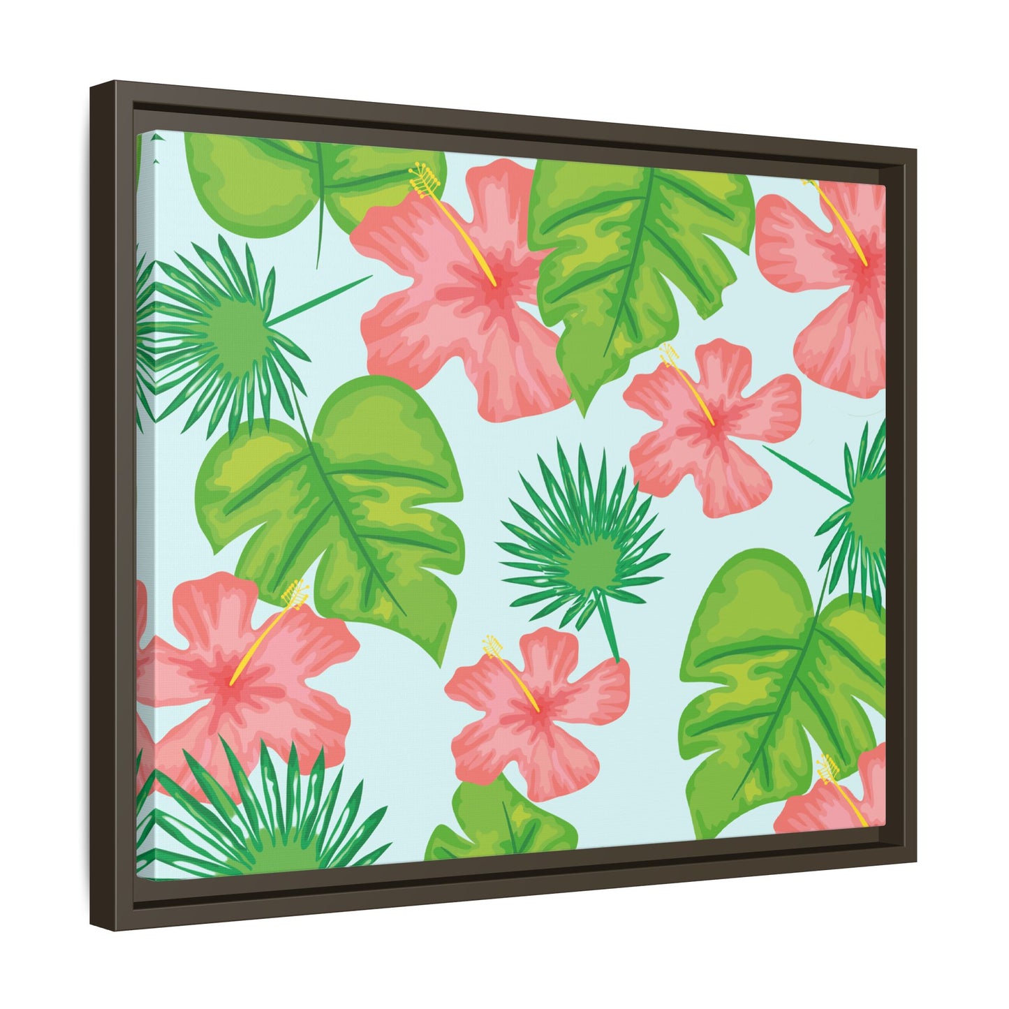 Tropical Island Framed Matte Canvas Art - Multiple Frame Colors & Size Options