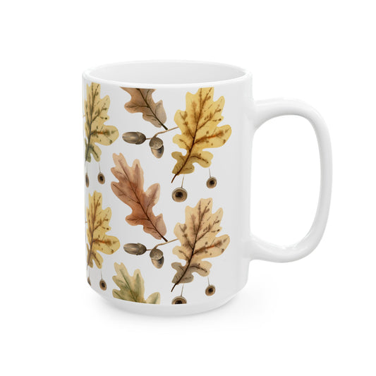Oak Leaves Ceramic Mug - 11 oz. & 15 oz. options