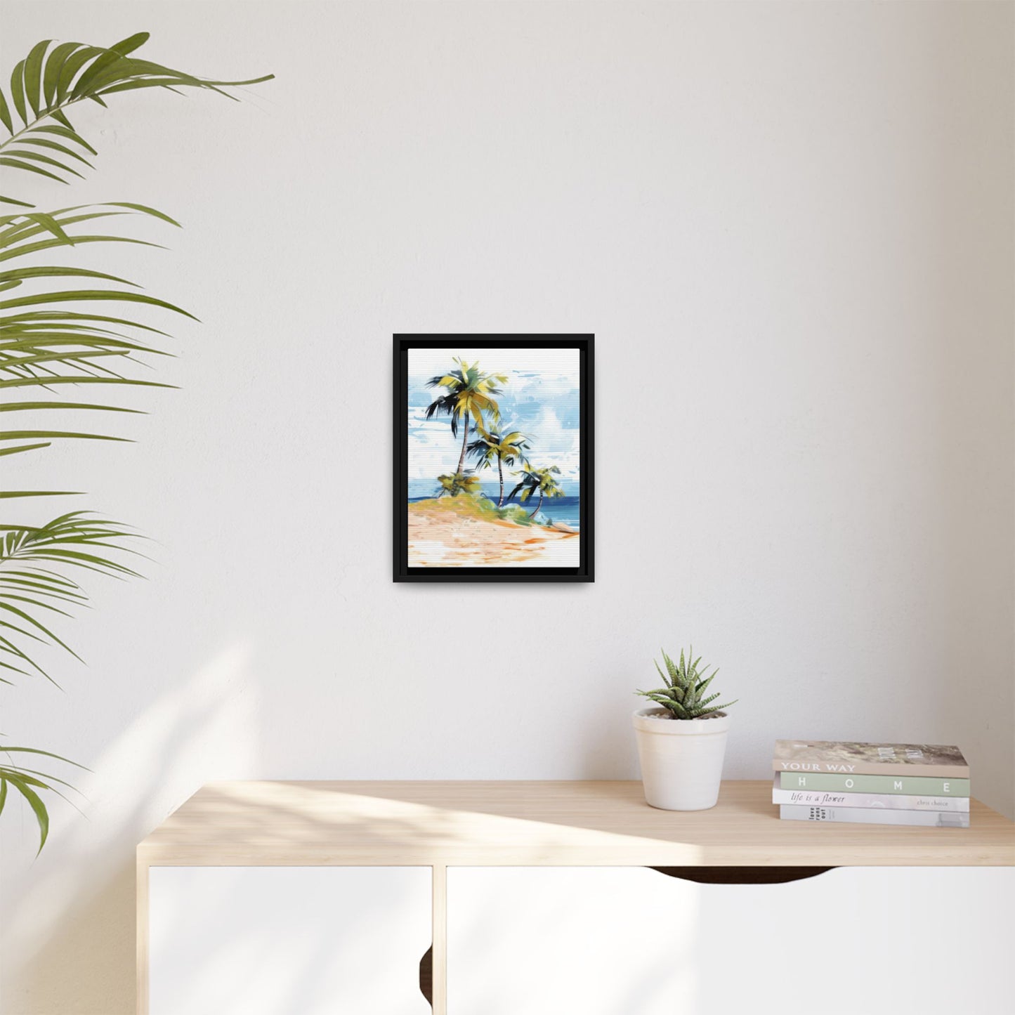 Tropical Retreat Framed Matte Canvas Art - Multiple Frame Colors & Size Options