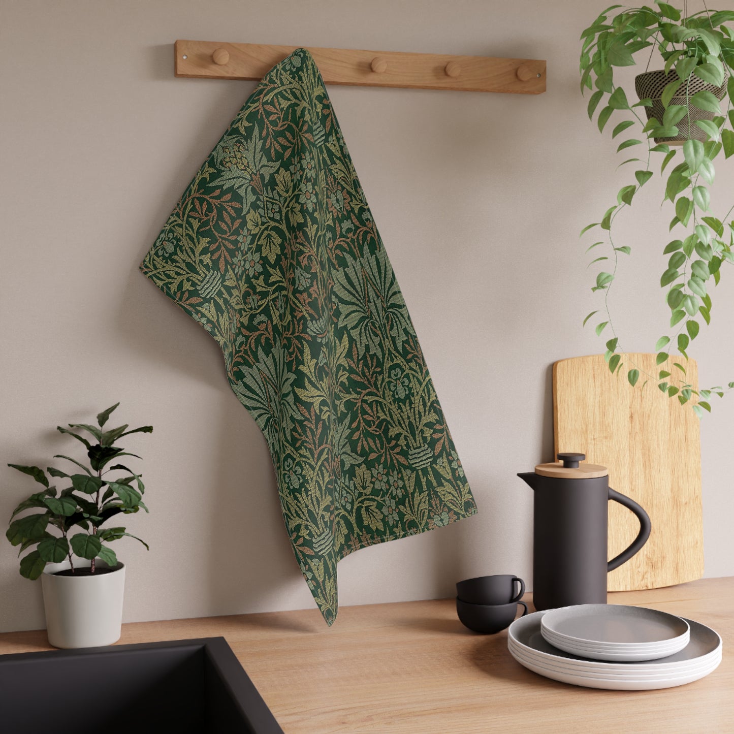 Flower Garden Printed Tea Towels - 100% Cotton Twill, 18" x 30"