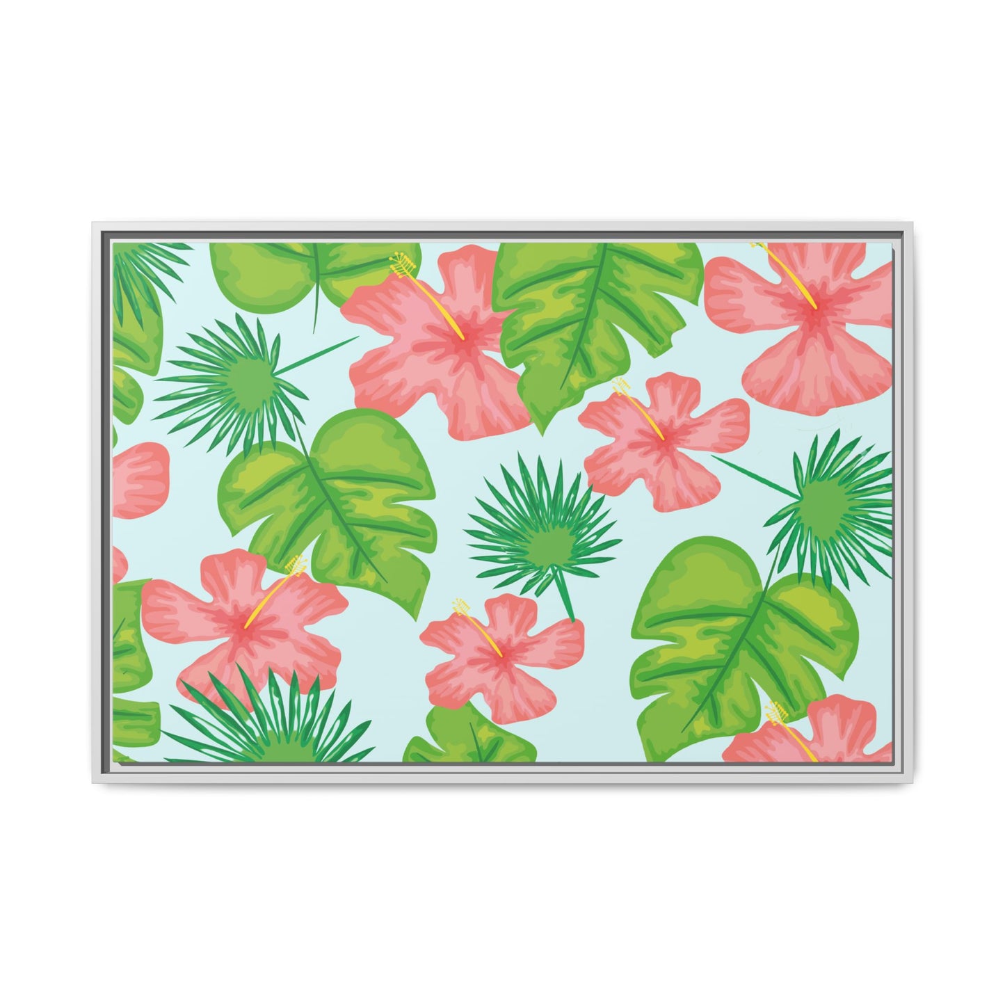 Tropical Island Framed Matte Canvas Art - Multiple Frame Colors & Size Options