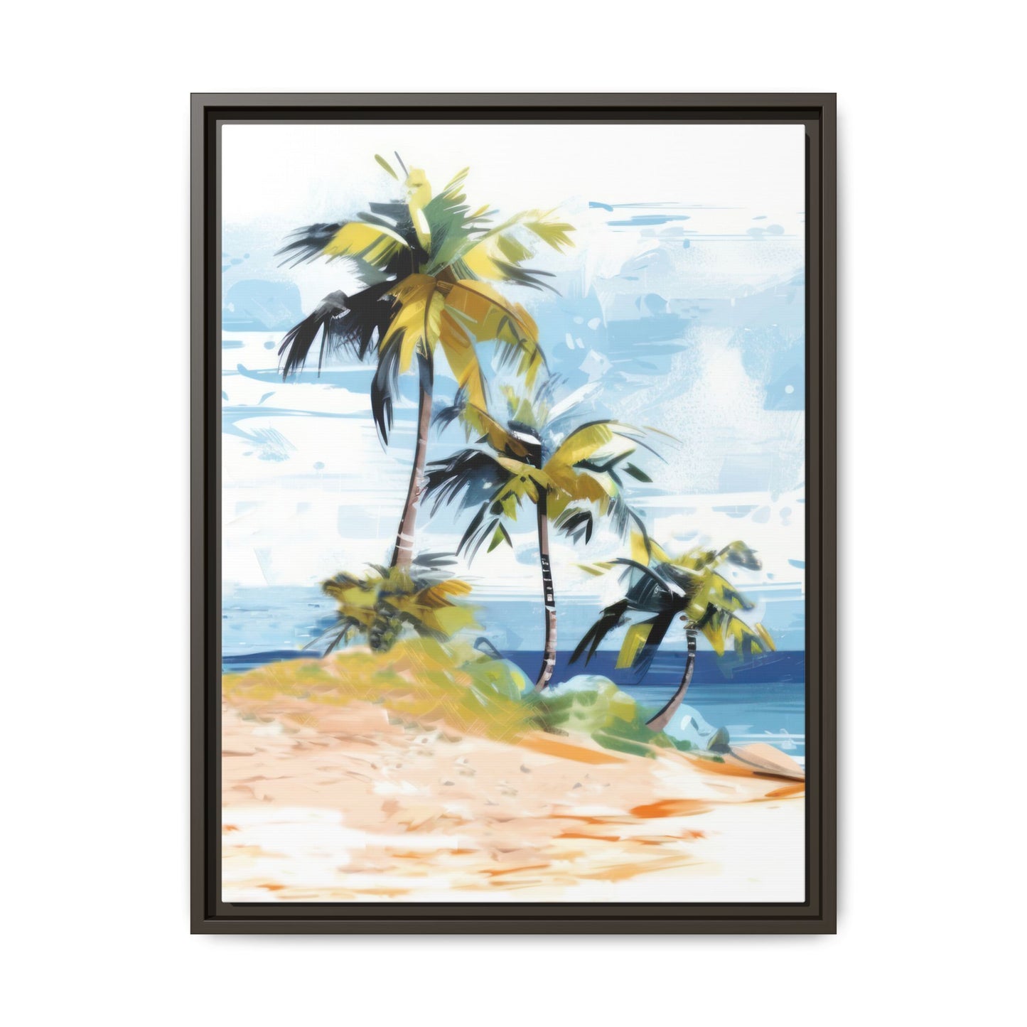 Tropical Retreat Framed Matte Canvas Art - Multiple Frame Colors & Size Options