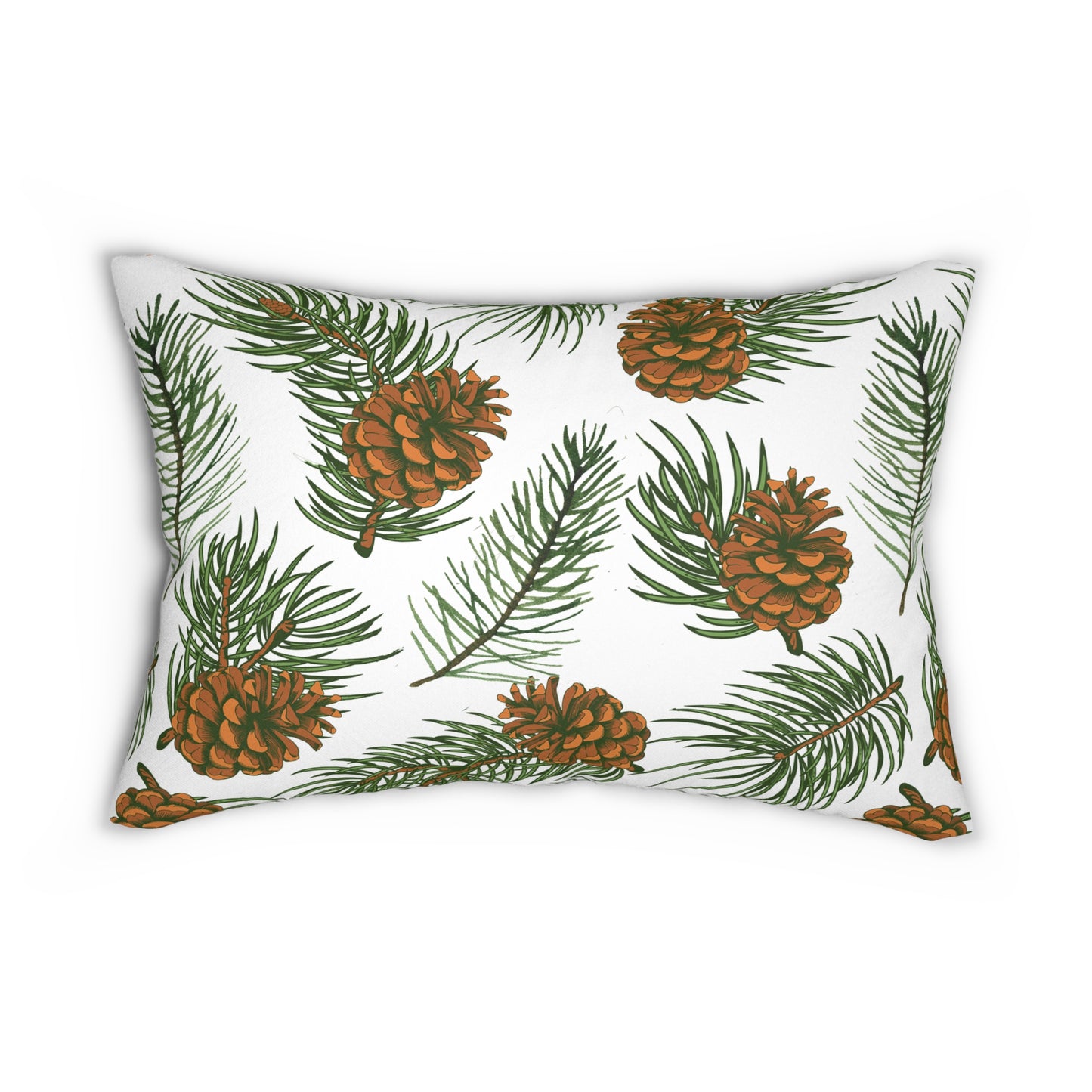 Needles & Cones Printed  Lumbar Pillow with Insert (20" x 14") - Includes insert and zipper closure