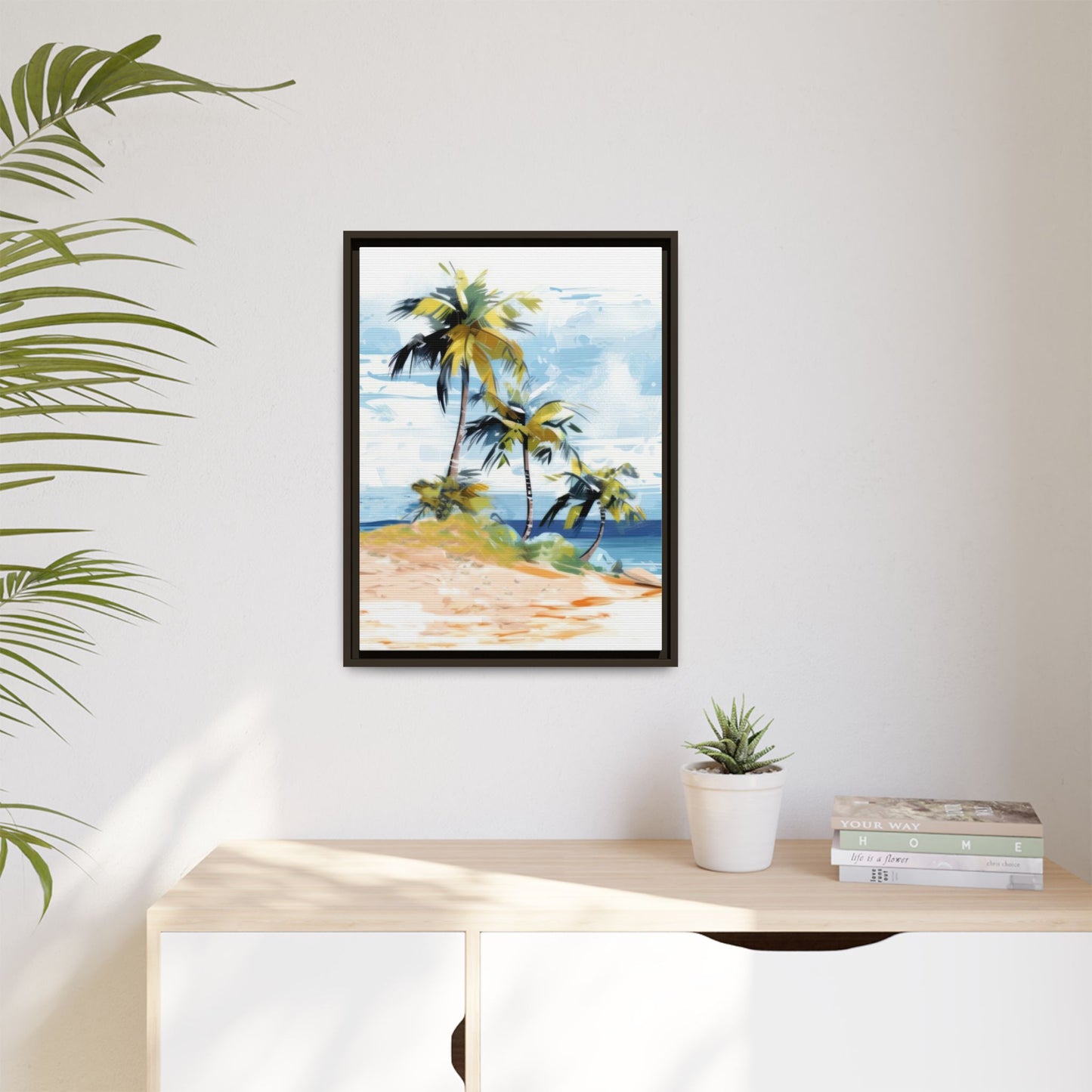 Tropical Retreat Framed Matte Canvas Art - Multiple Frame Colors & Size Options