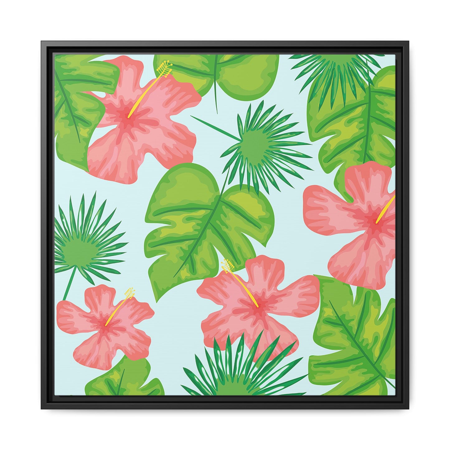 Tropical Island Framed Matte Canvas Art - Multiple Frame Colors & Size Options