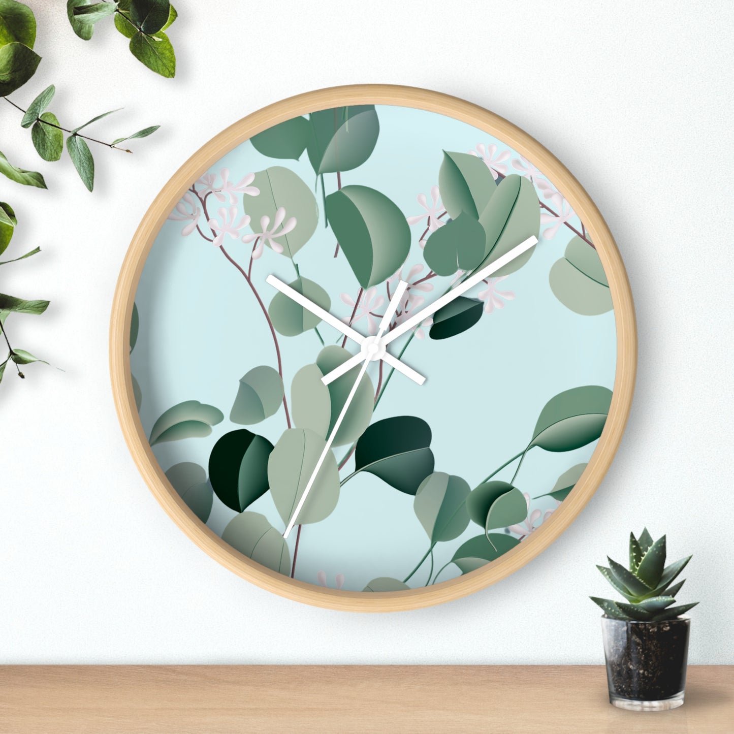 Spa Day Wall Clock - Select from Black, White or Natural Wood Color