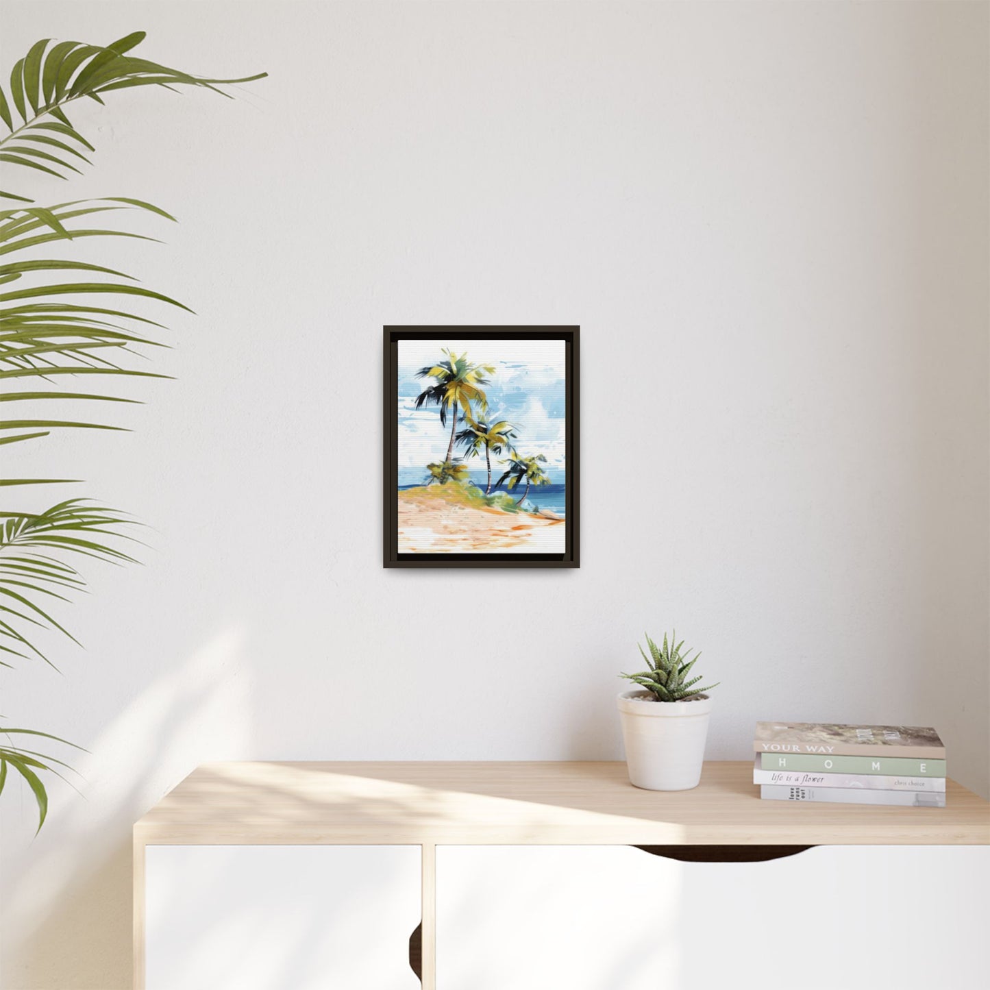 Tropical Retreat Framed Matte Canvas Art - Multiple Frame Colors & Size Options