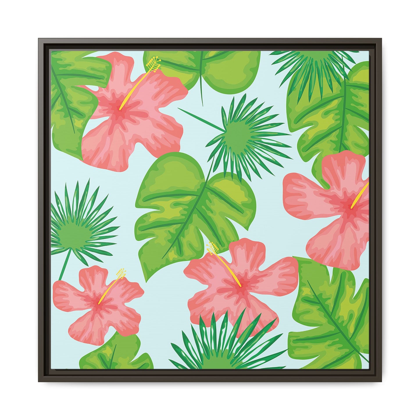 Tropical Island Framed Matte Canvas Art - Multiple Frame Colors & Size Options